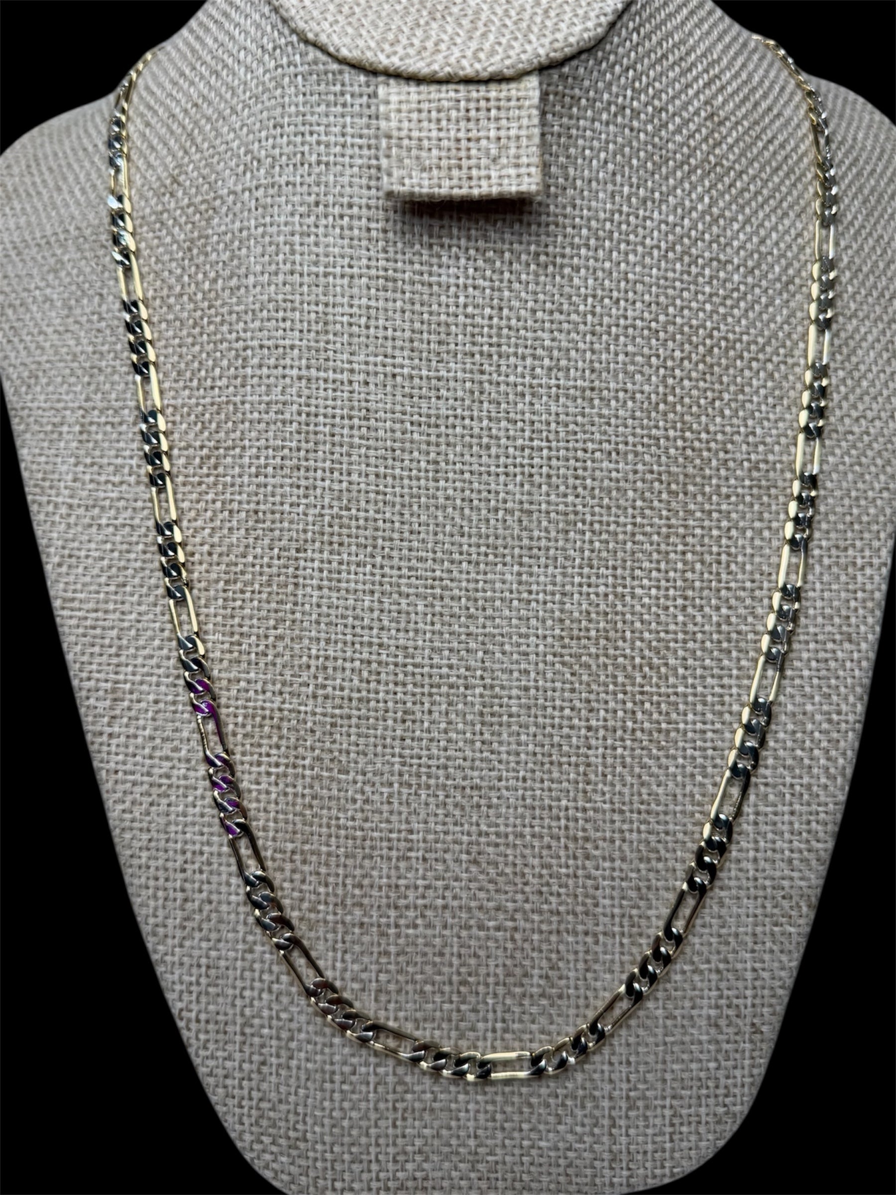 Cadena Crtr Combinada Plana 5 mm Oro Laminado 18 K