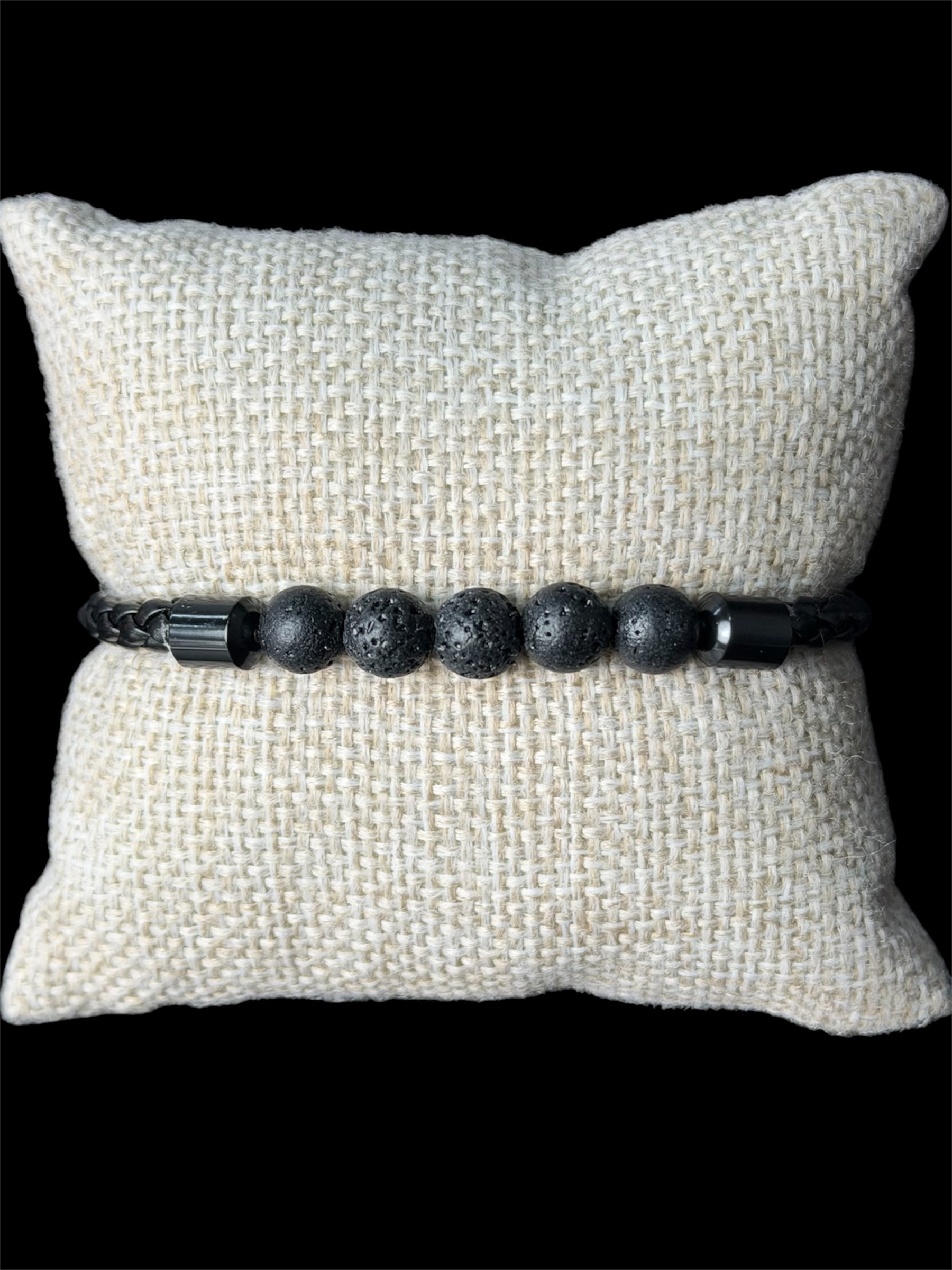 Pulsera Piedra Volcan Negra