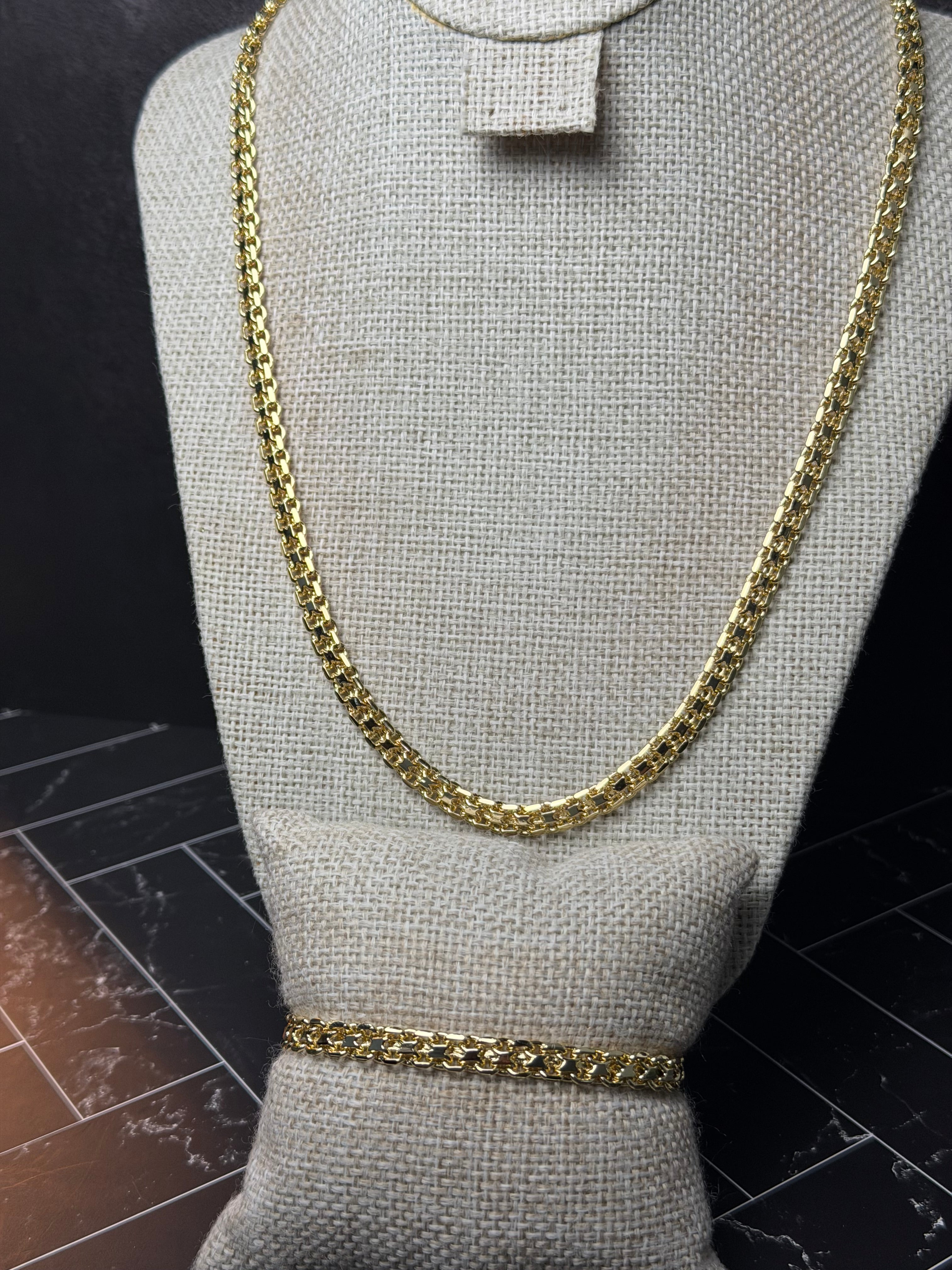 Set Tejido Chino 5.5 mm Oro Laminado 18 K