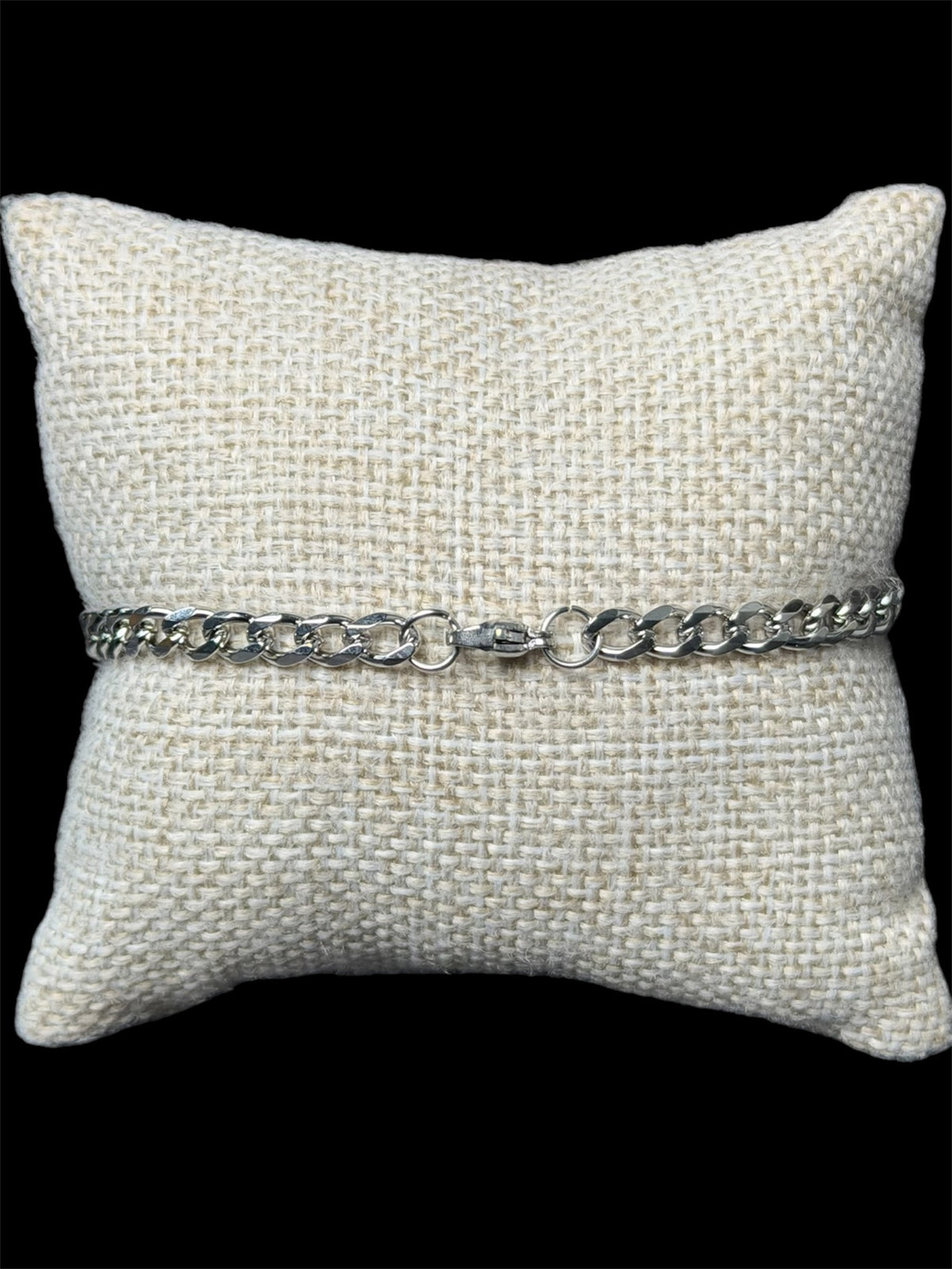 Pulsera Cubana Plata 5 mm Acero Inoxidable