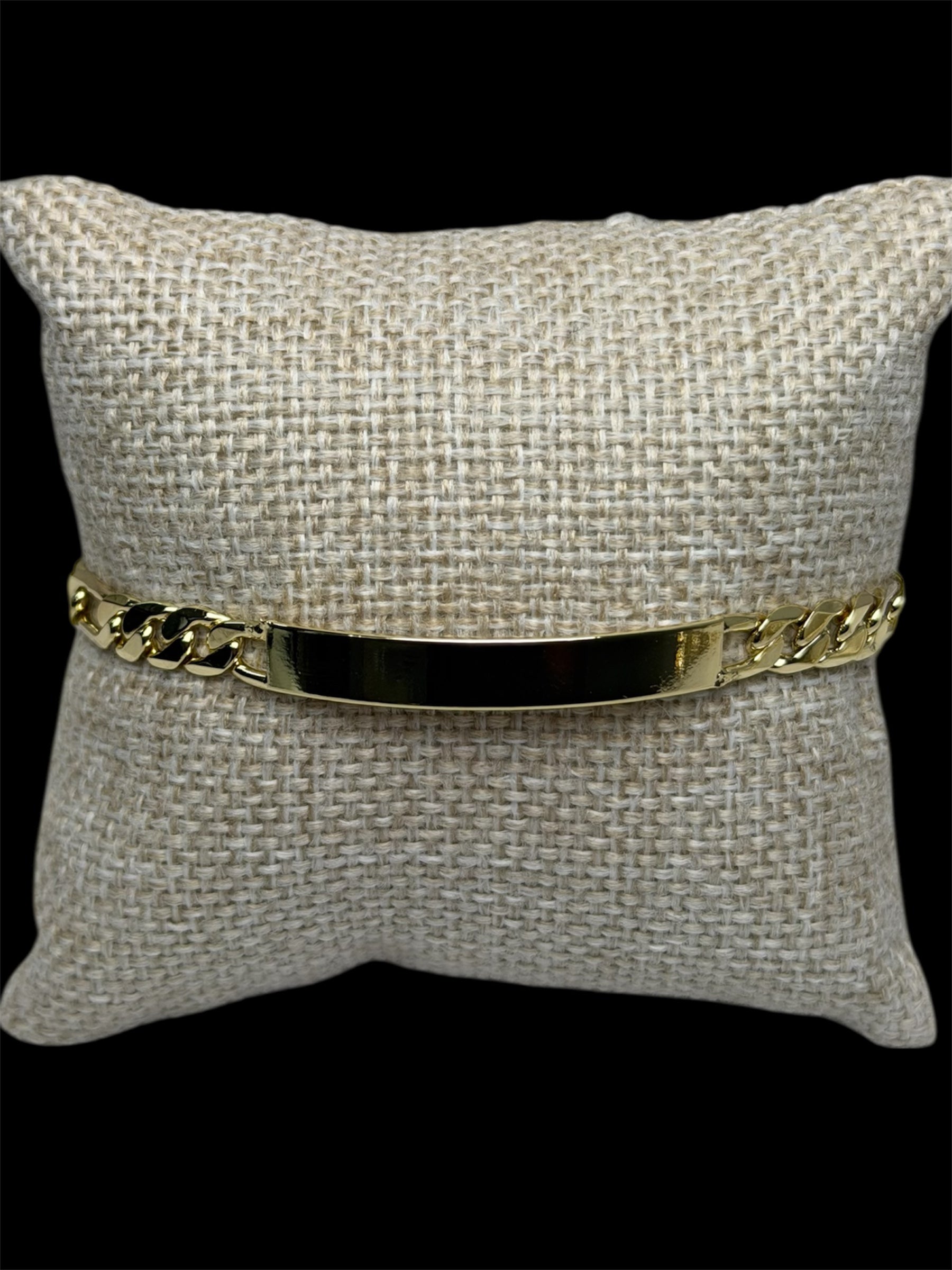 Esclava Placa Crtr 6 mm Oro Laminado 18 K