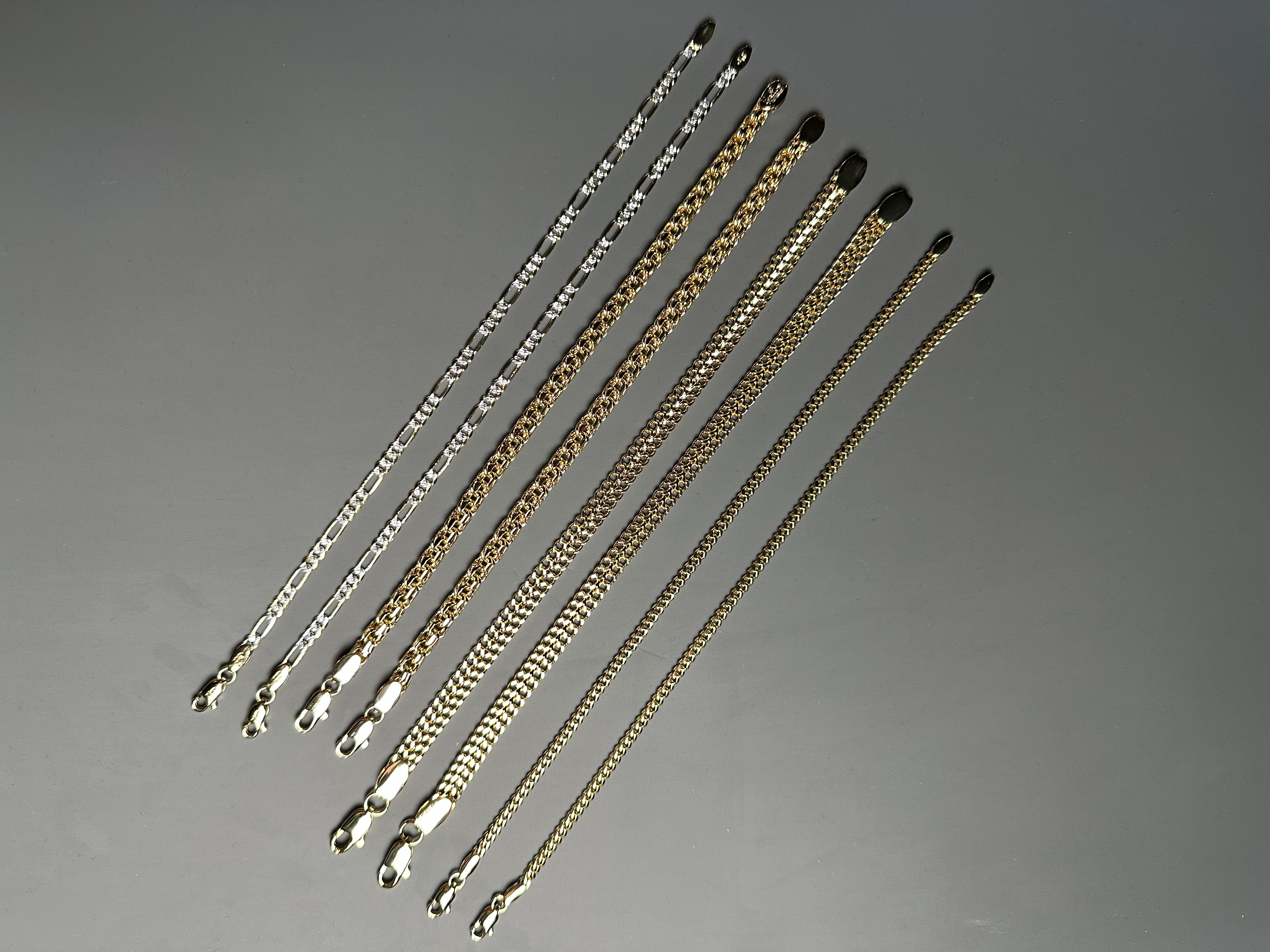 Paquete PA´EMPEZAR (8 Pulseras Oro Laminado 18 K)