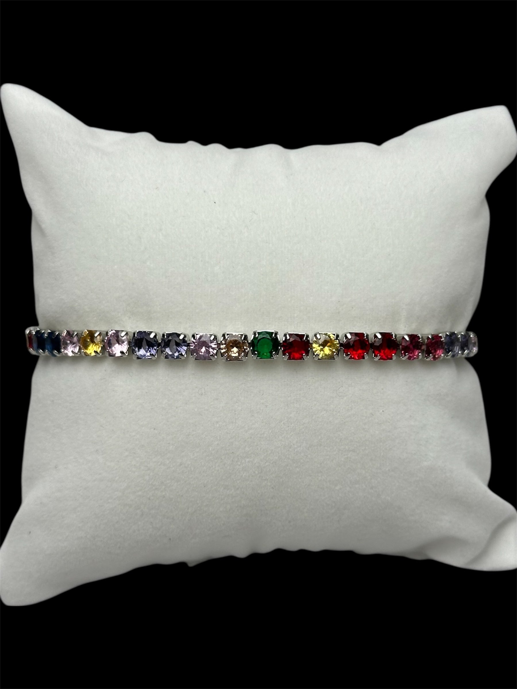 Pulsera Tenis 3 mm Plata Colores