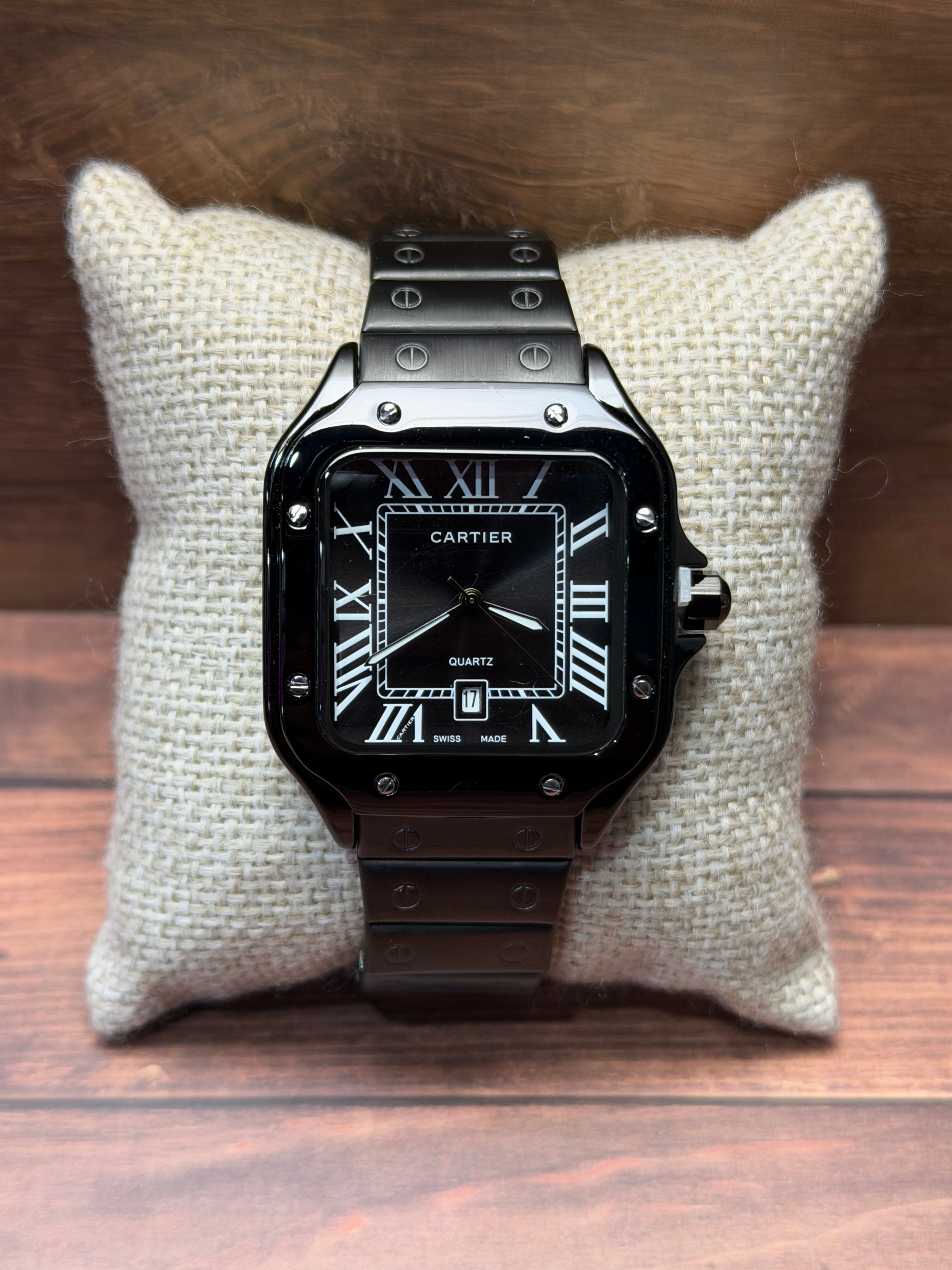 Reloj Santos Crtr Negro 35 mm