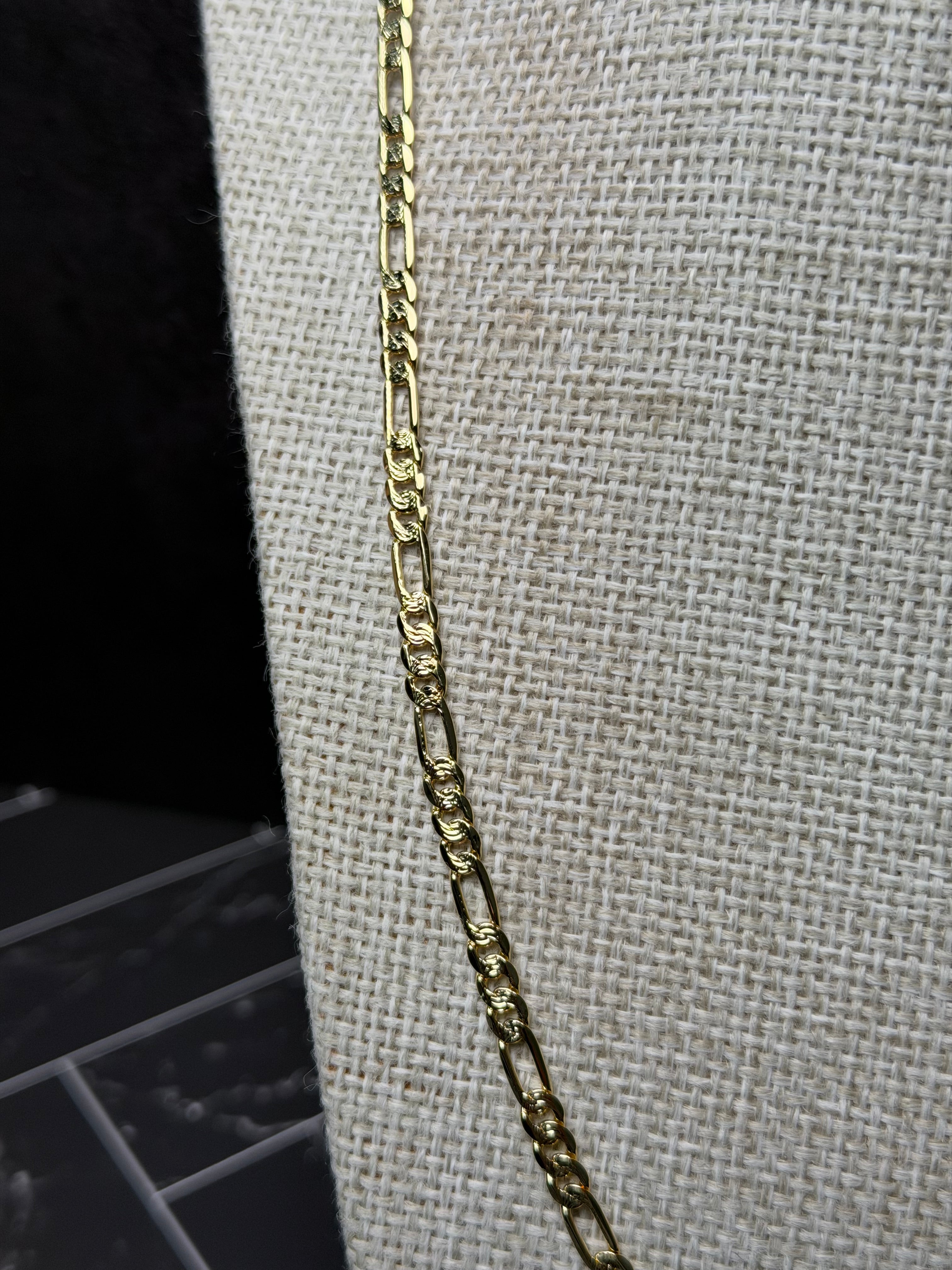 Cadena Figaro 4 mm Oro Laminado 18 K