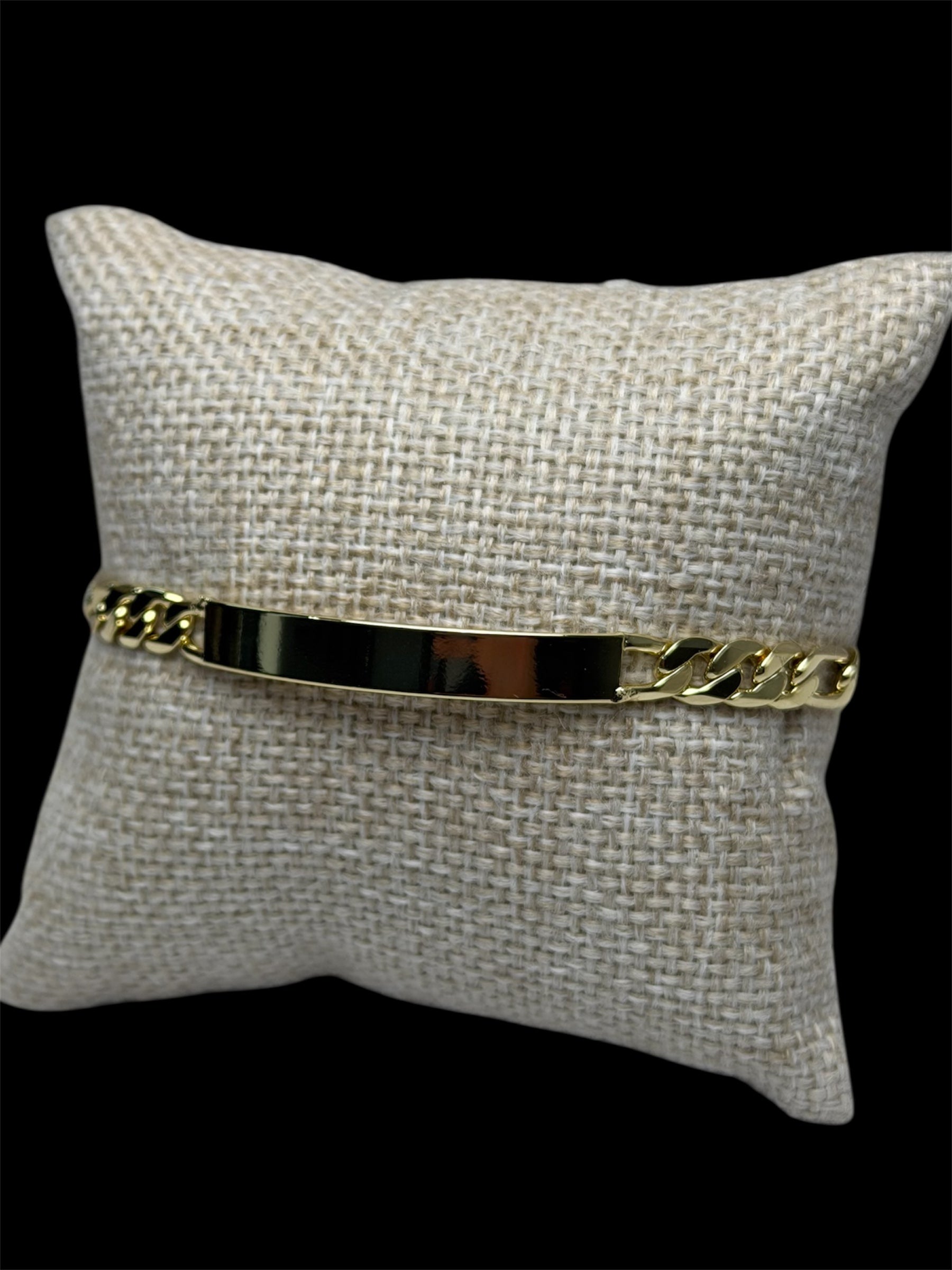 Esclava Placa Crtr 6 mm Oro Laminado 18 K