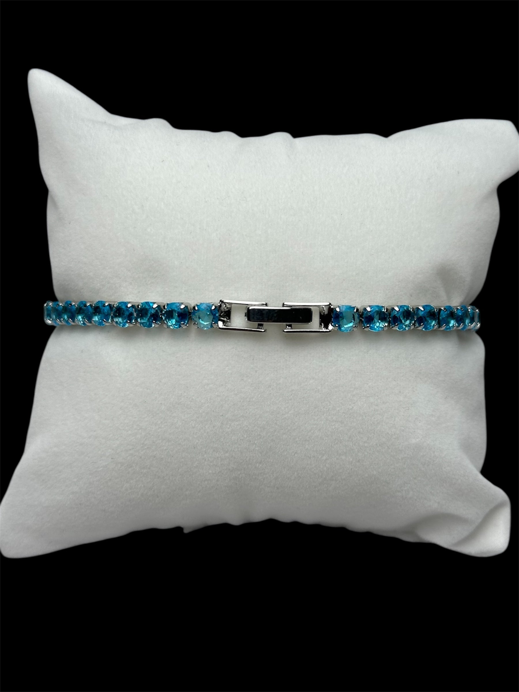 Pulsera Tenis 3 mm Azul Cielo