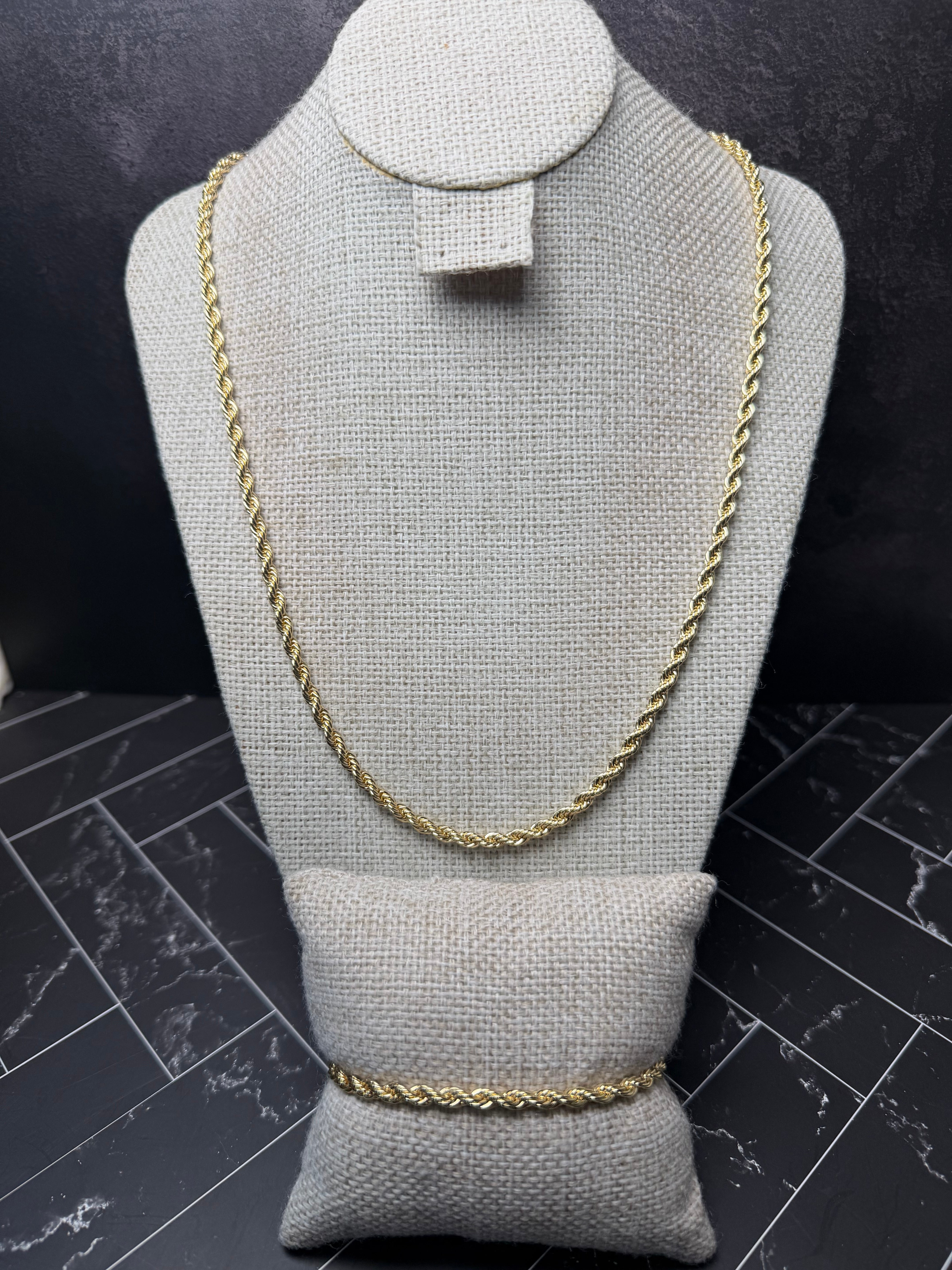 Set Torzal 4 mm Oro Laminado 18 K