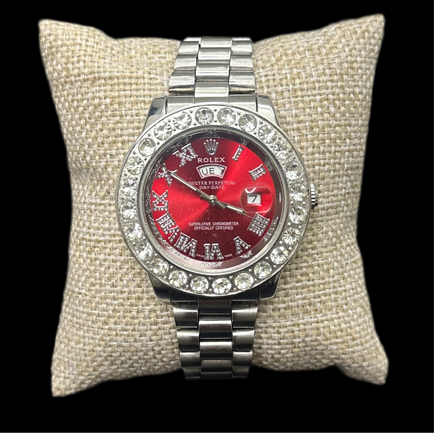 Reloj RLX Zirconias Fondo Rojo