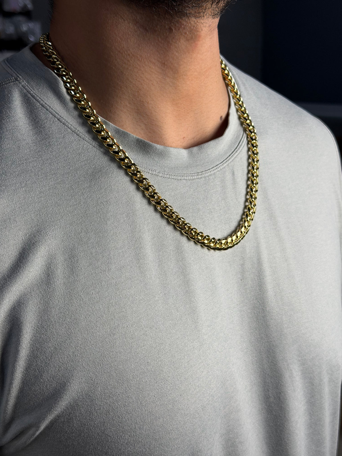 Cadena Cubana 8 mm Oro Laminado 18 K