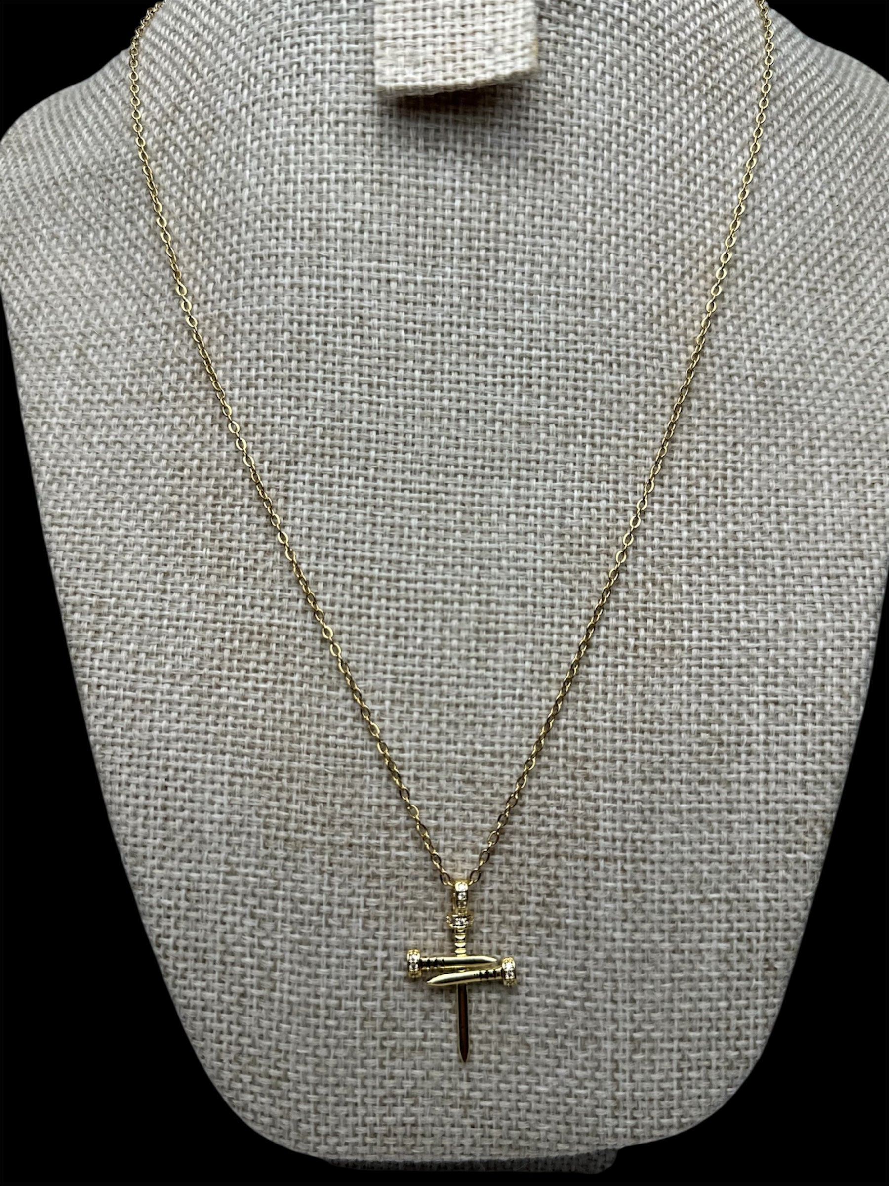 Cadena Dije Cruz Zirconias 3 cm