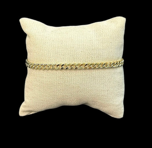 Pulsera Cubana Oro Laminado 3 mm