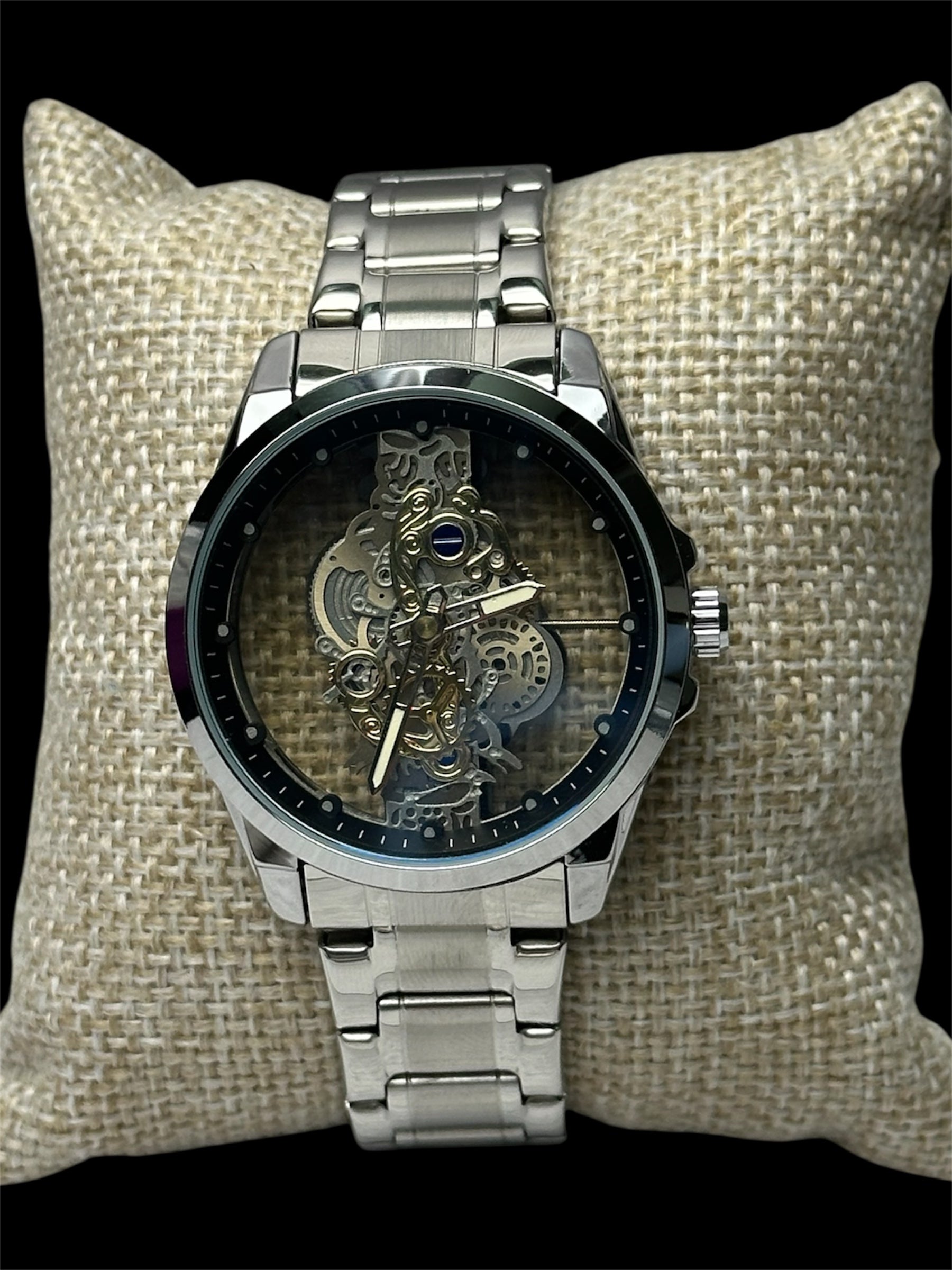 Reloj Automático Plata Transparente