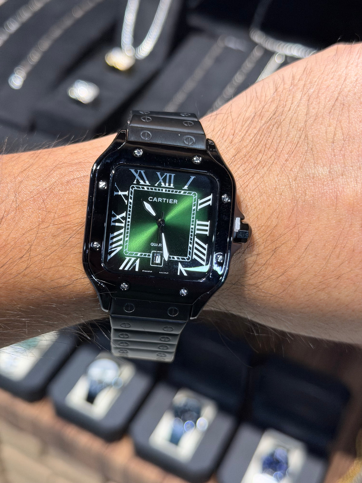 Reloj Santos Crtr Negro Verde