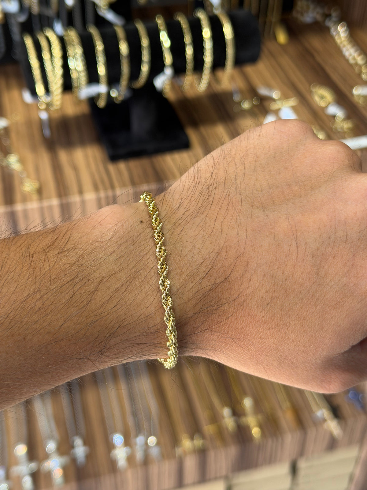 Pulsera Torzal 4 mm Oro Laminado 18 K