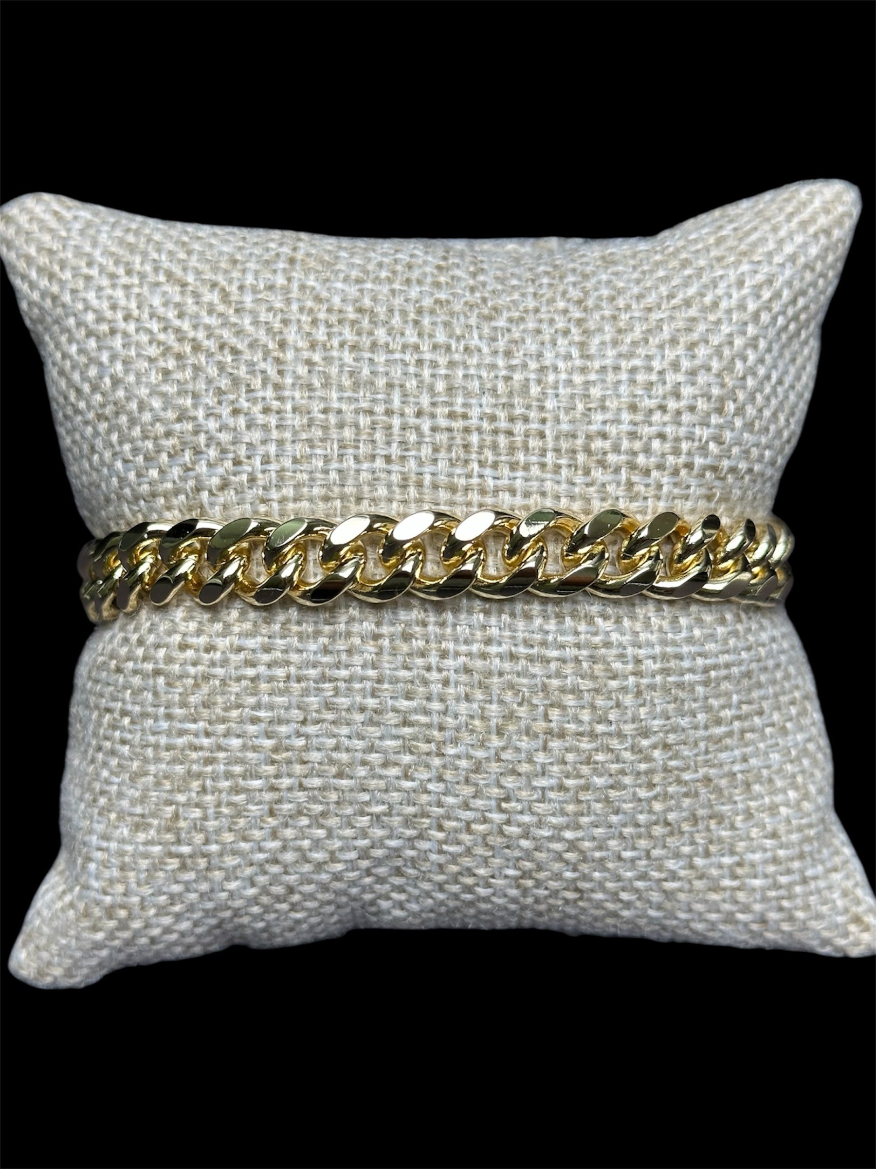 Pulsera Cubana Oro Laminado 8 mm