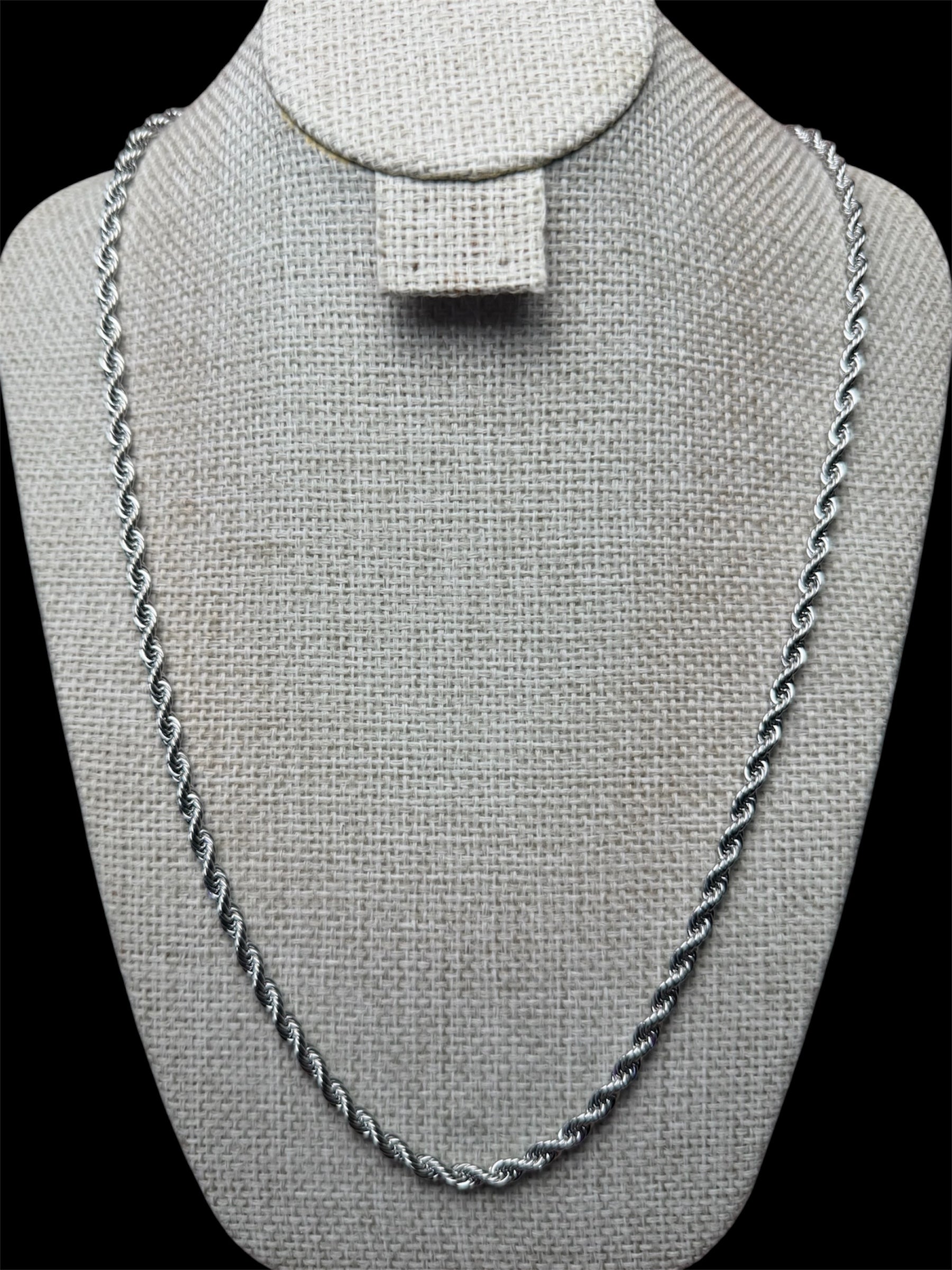 Cadena Torzal 4 mm Plata Acero Inoxidable