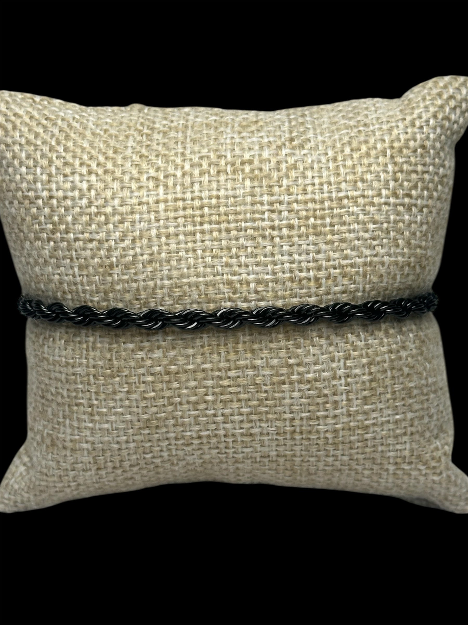 Pulsera Torzal Negra 4 mm