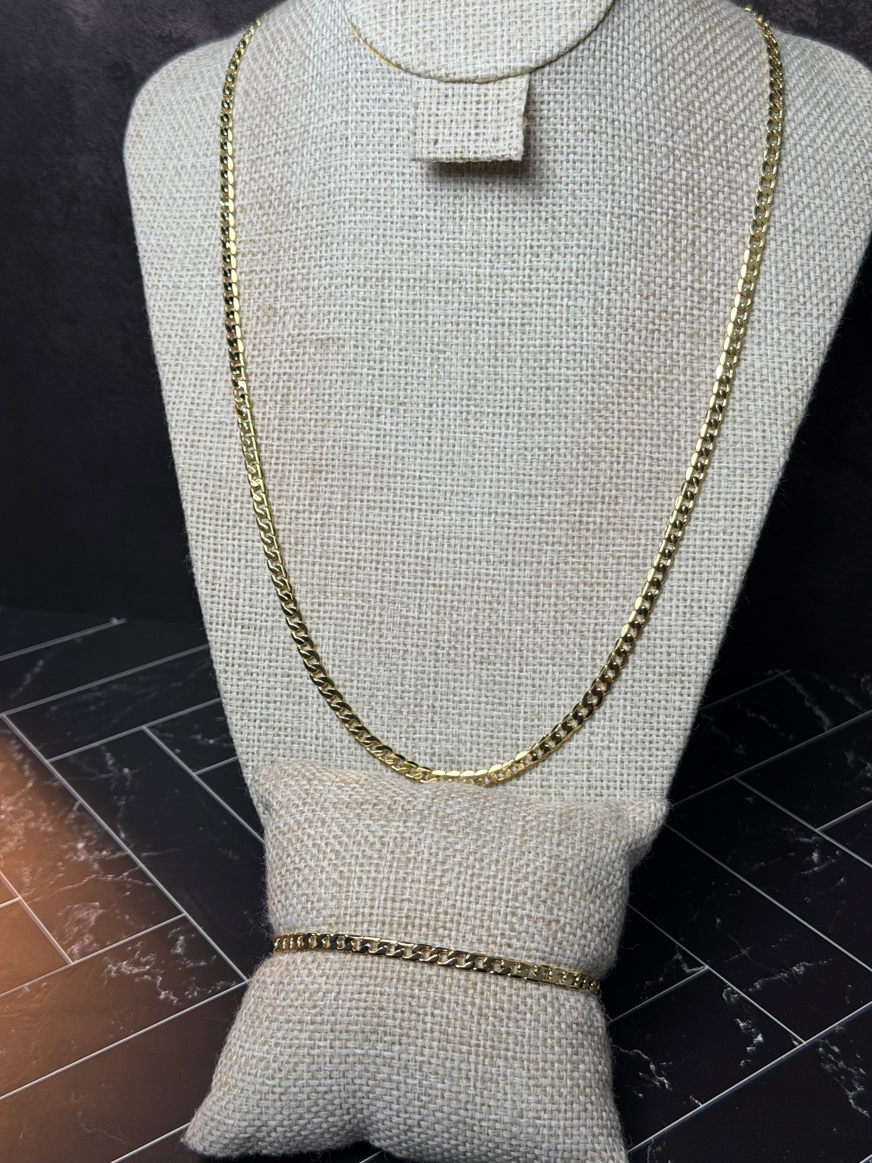Set Barbado 4 mm Oro Laminado 18 K