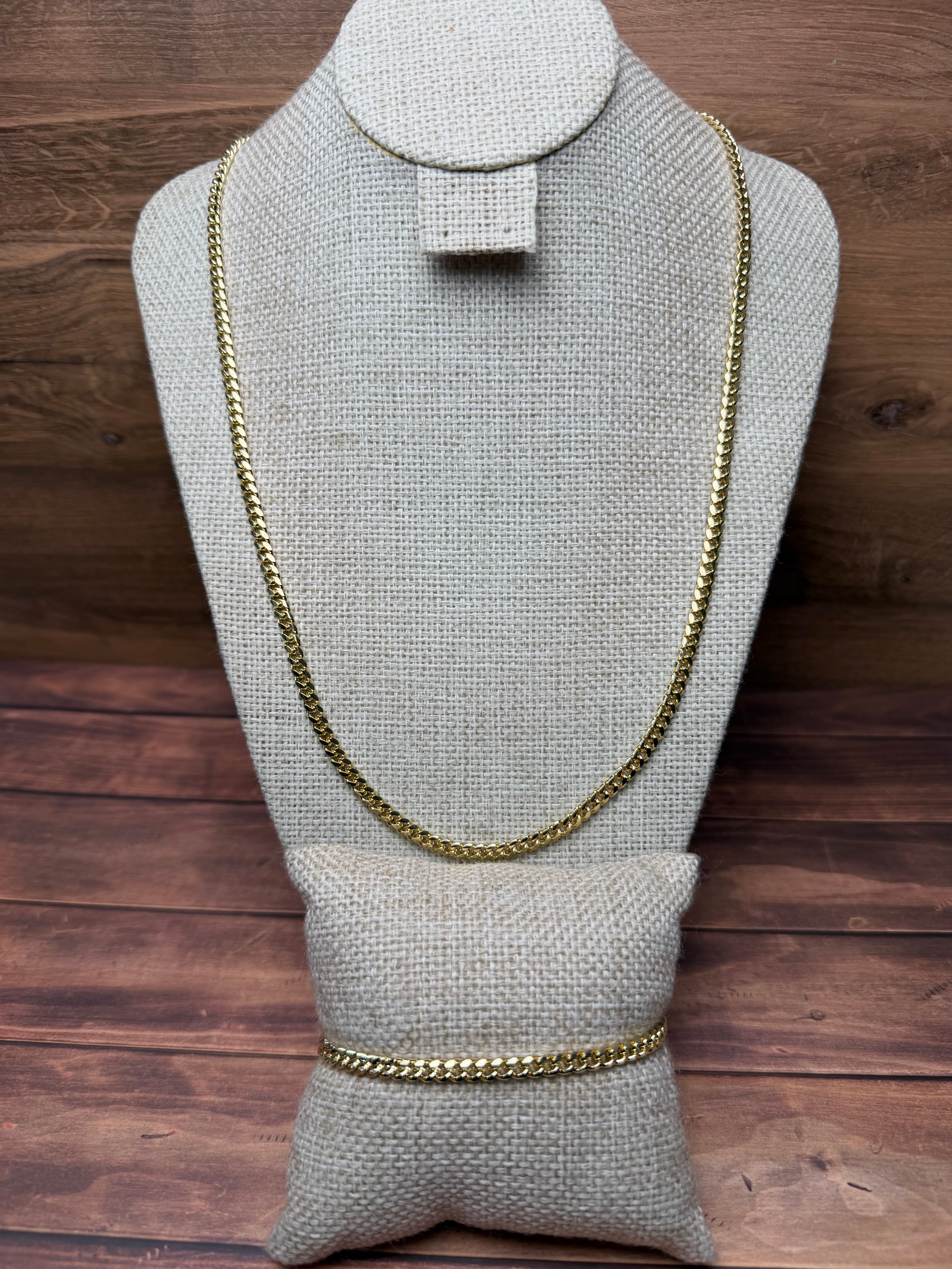 Set Cubano 4.3 mm Oro Laminado 18 K