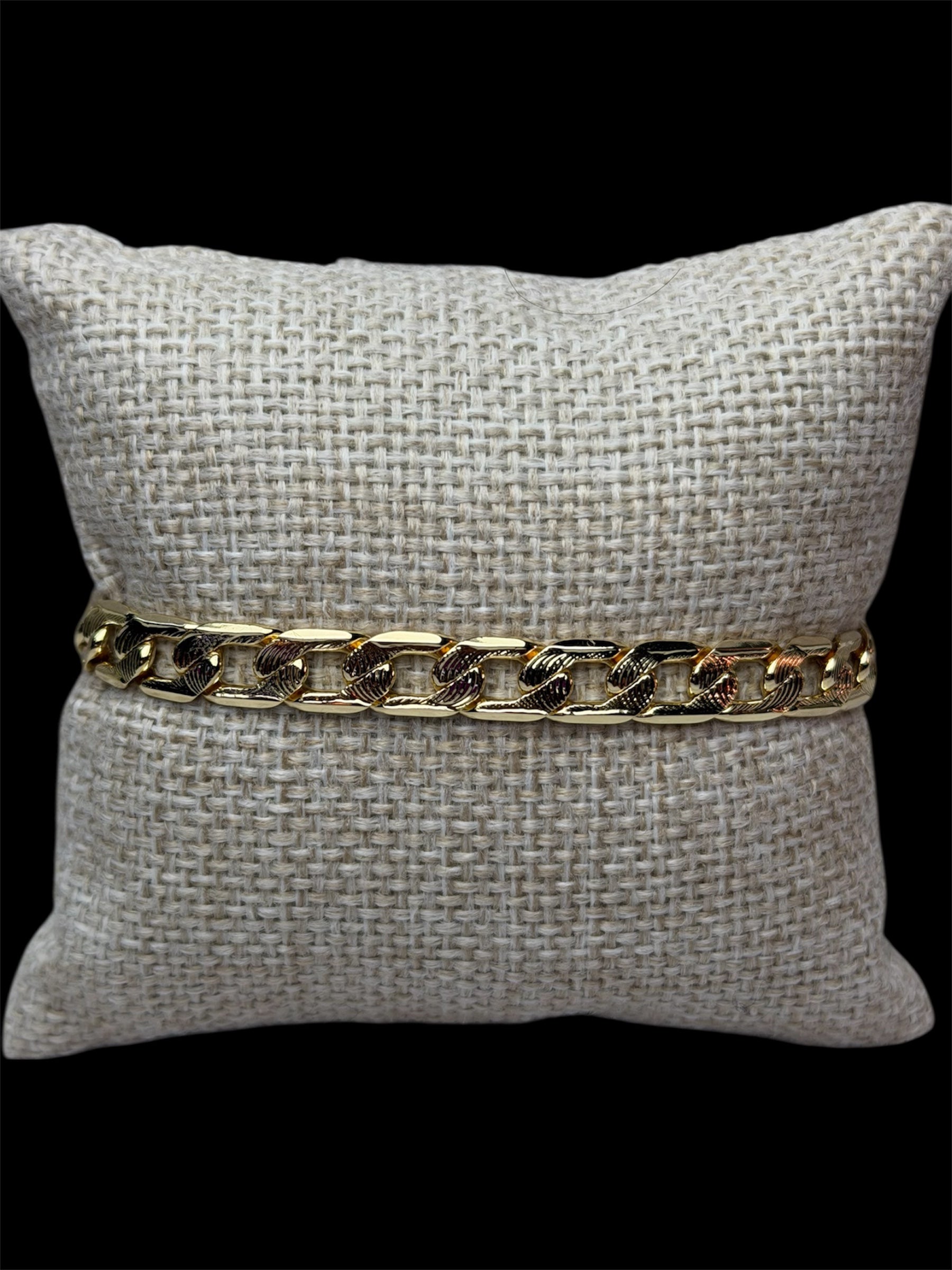 Pulsera Barbada 9 mm Oro Laminado 18 K