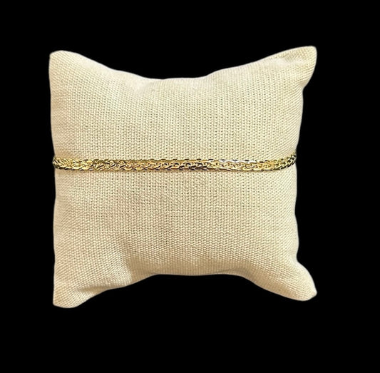 Pulsera Lisa 3 mm Oro Laminado 18 K