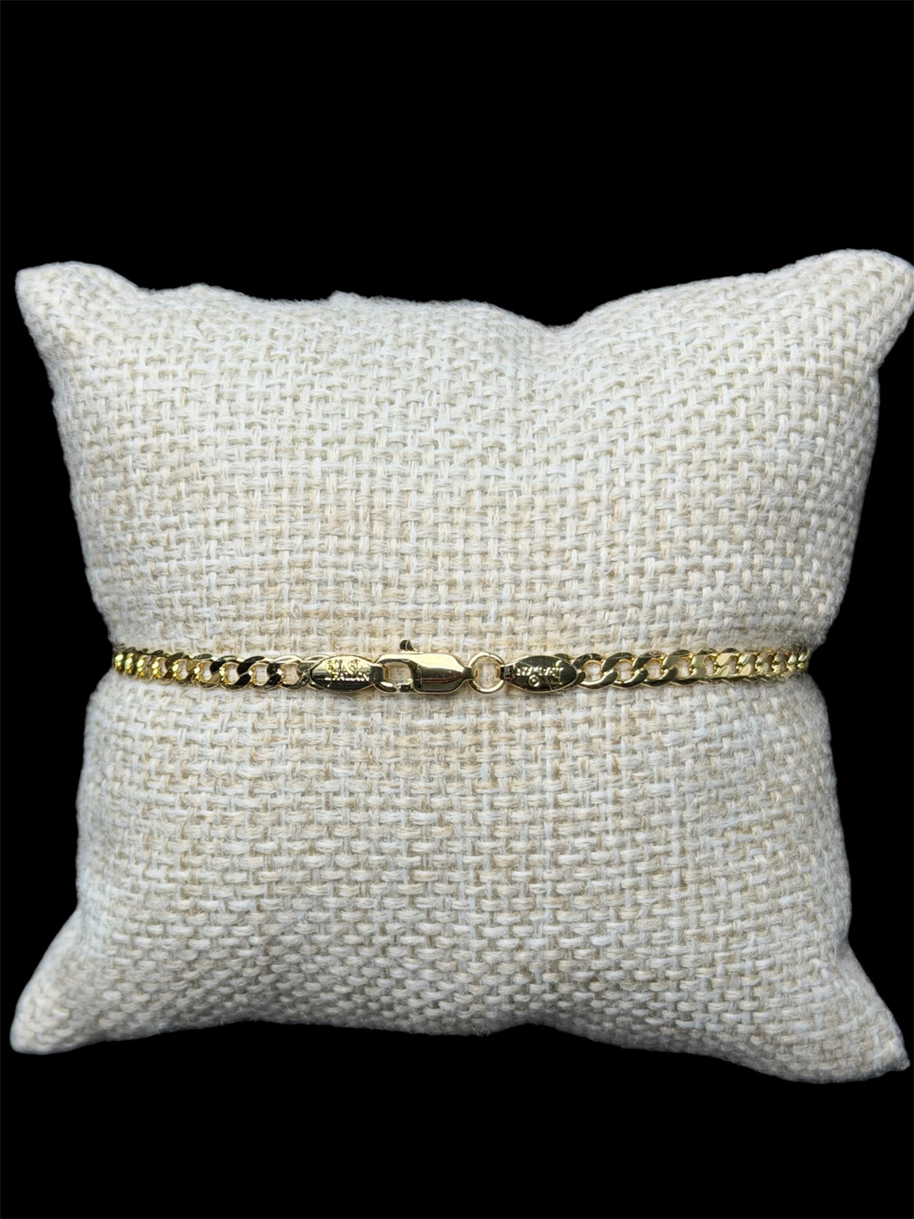 Pulsera Barbada 3 mm Oro Laminado 18 K