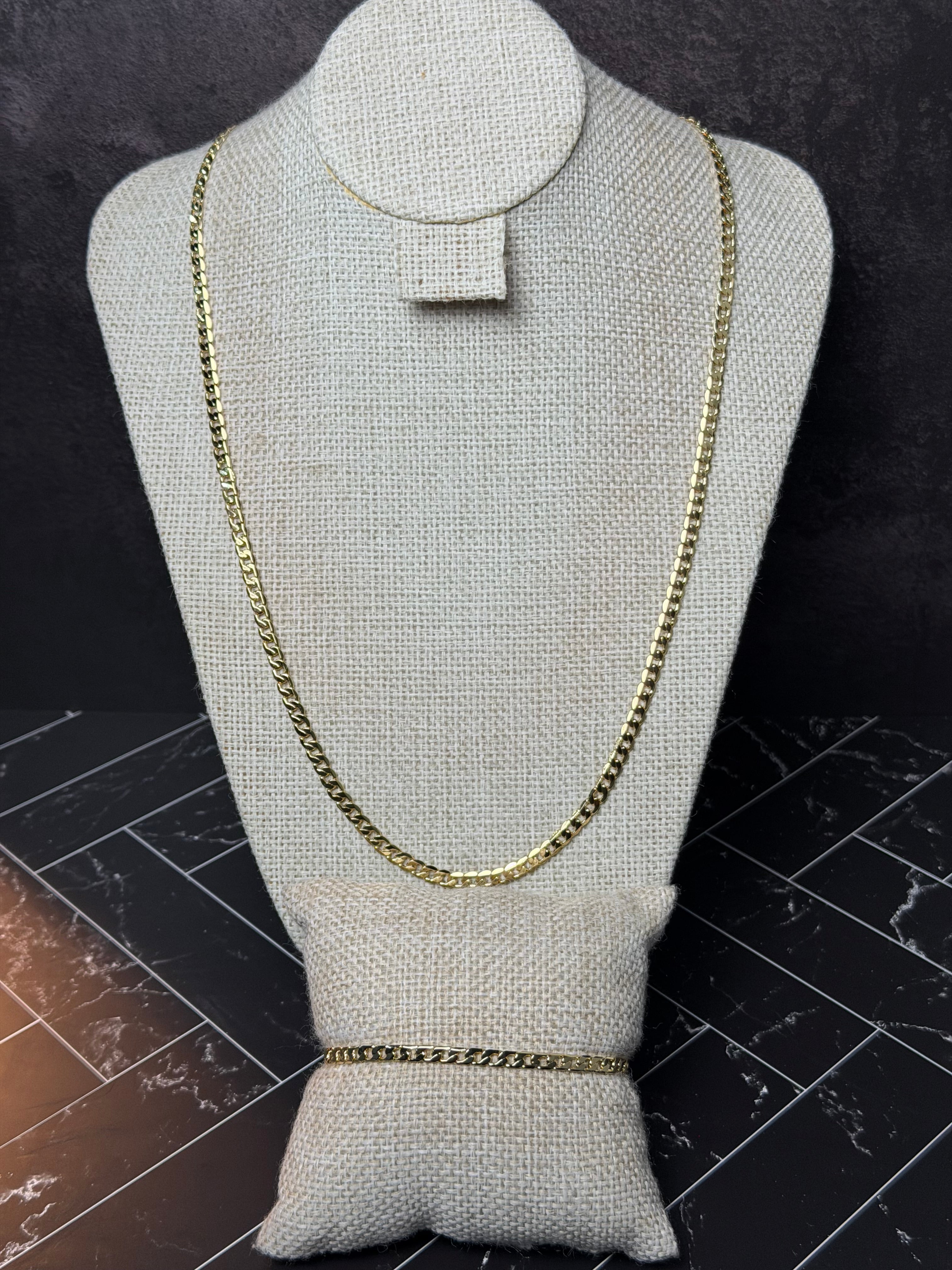 Set Barbado 4 mm Oro Laminado 18 K