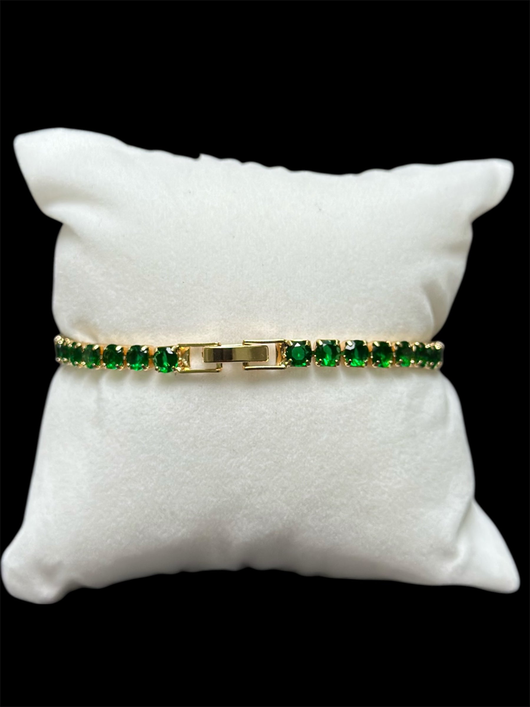 Pulsera Tenis 3 mm Verde Rosa