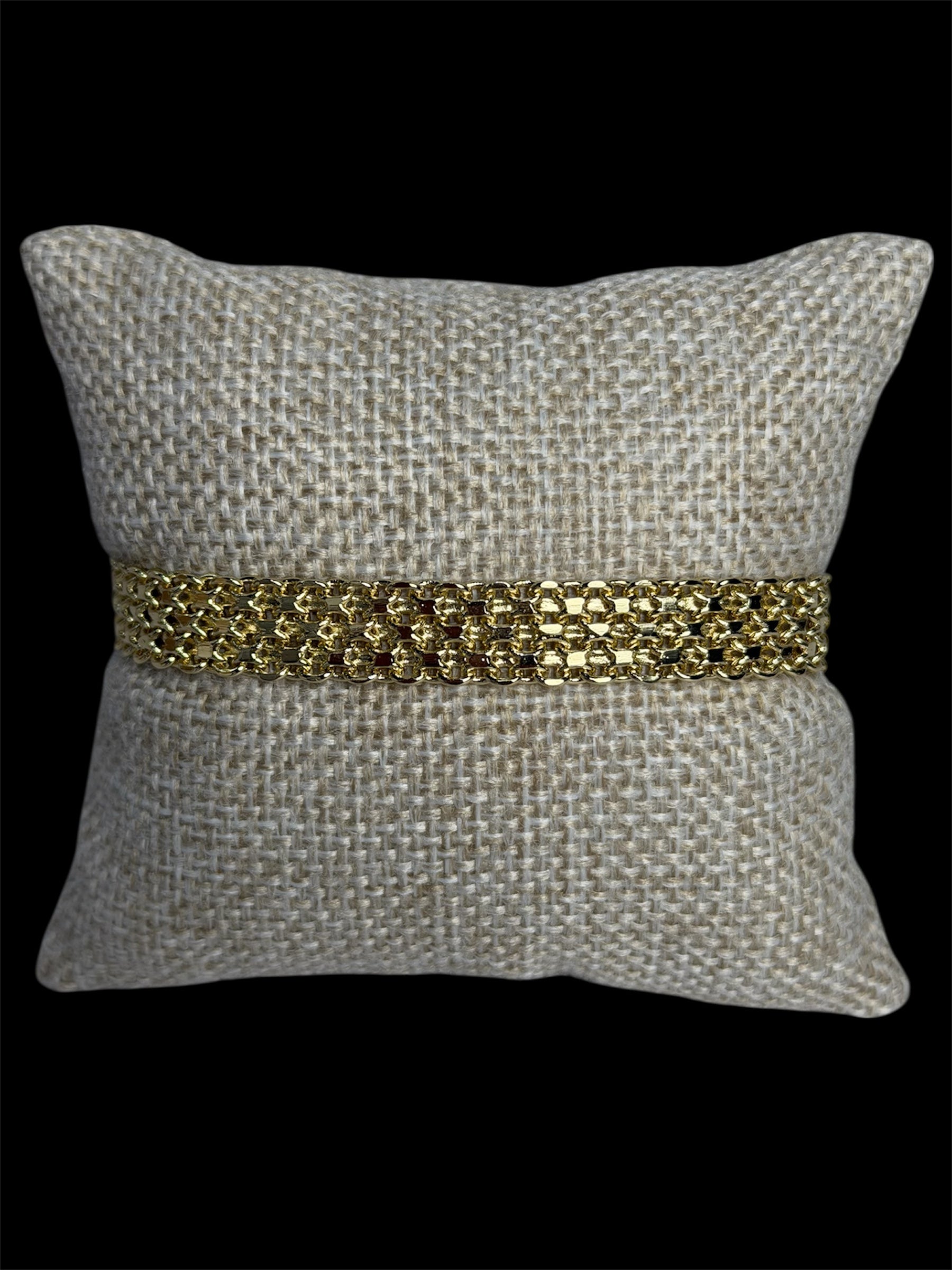 Pulsera Petatillo 10 mm Oro Laminado 18 K