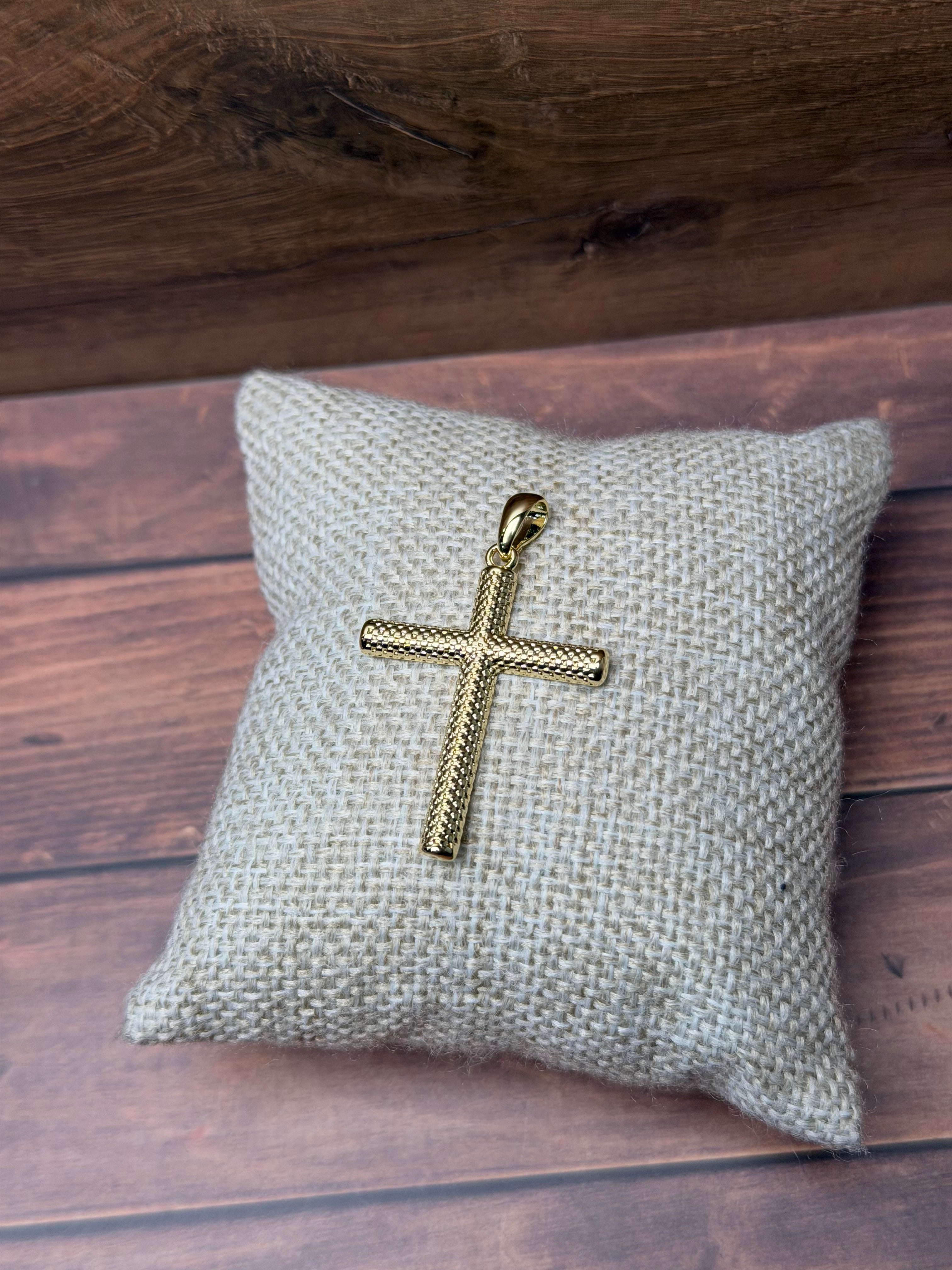 Dije Cruz 4 cm Oro Laminado 18 K