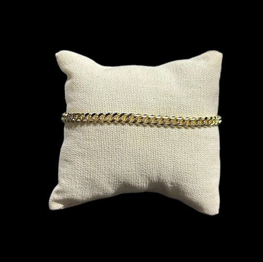 Pulsera Cubana Oro Laminado 3 mm