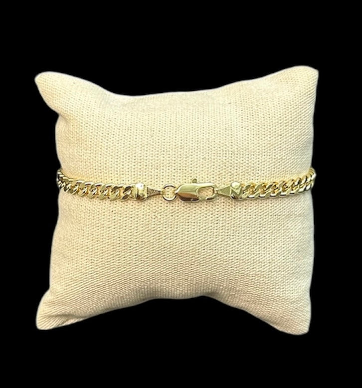 Pulsera Cubana Oro Laminado 3 mm