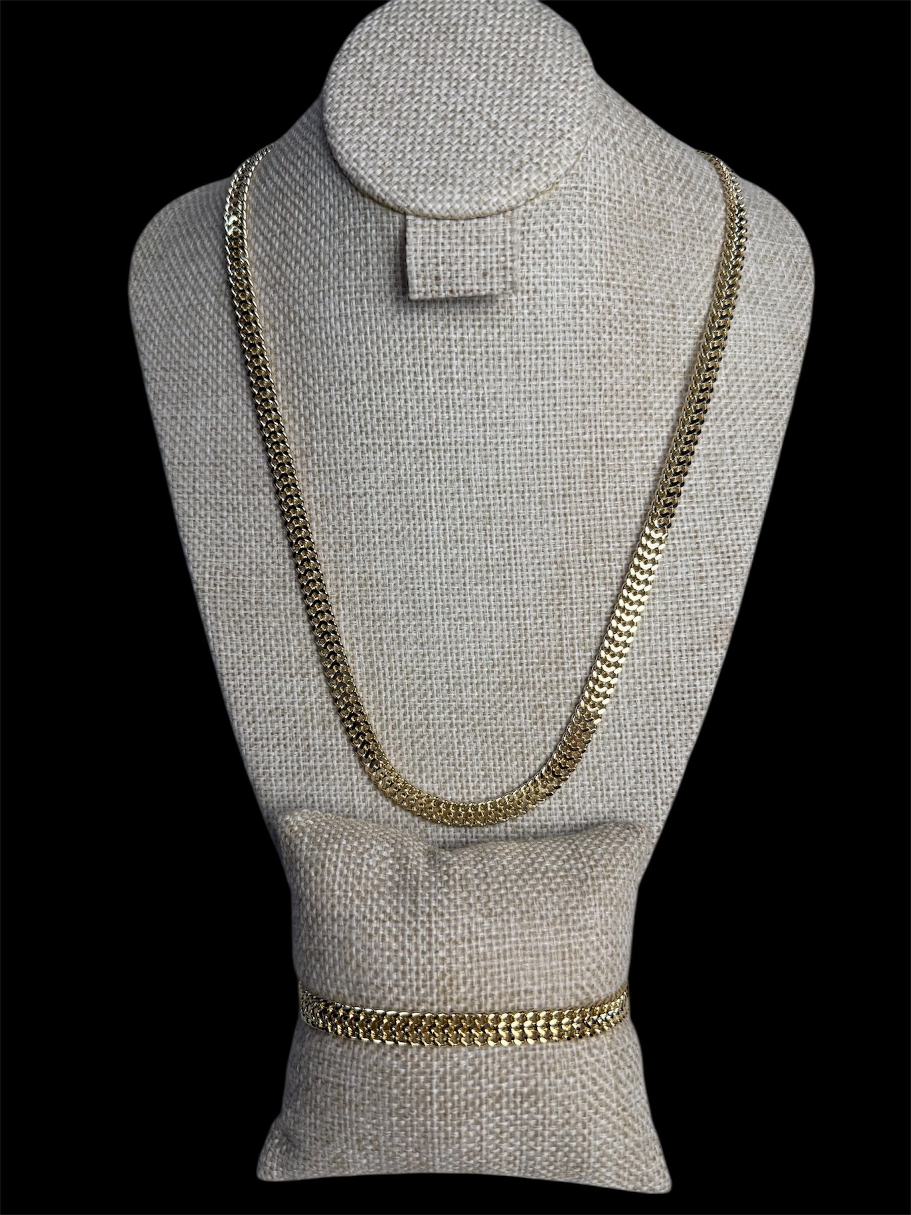 Set Petatillo 7 mm Oro Laminado 18 K