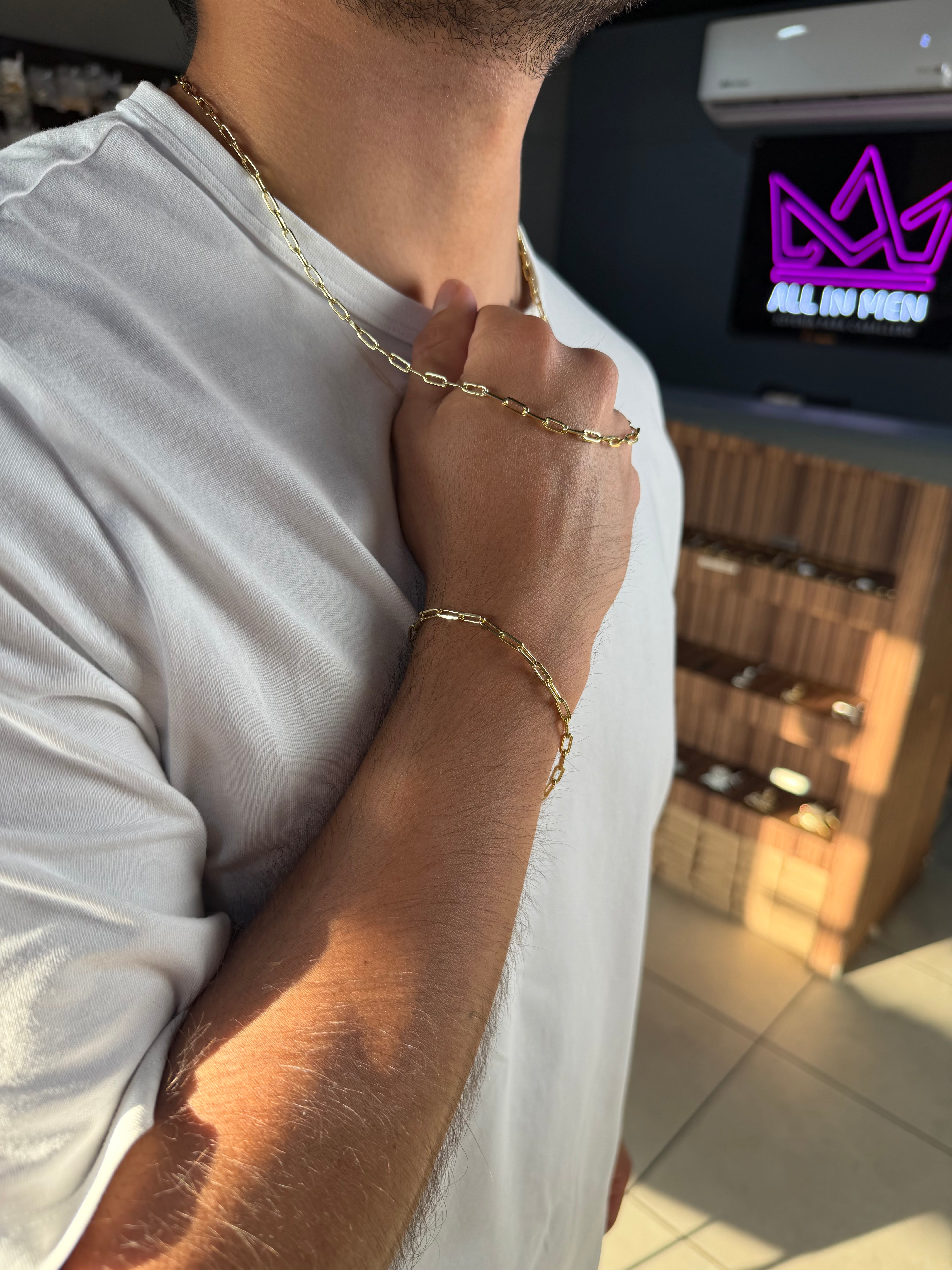Set PaperClip Oro Laminado 18 K