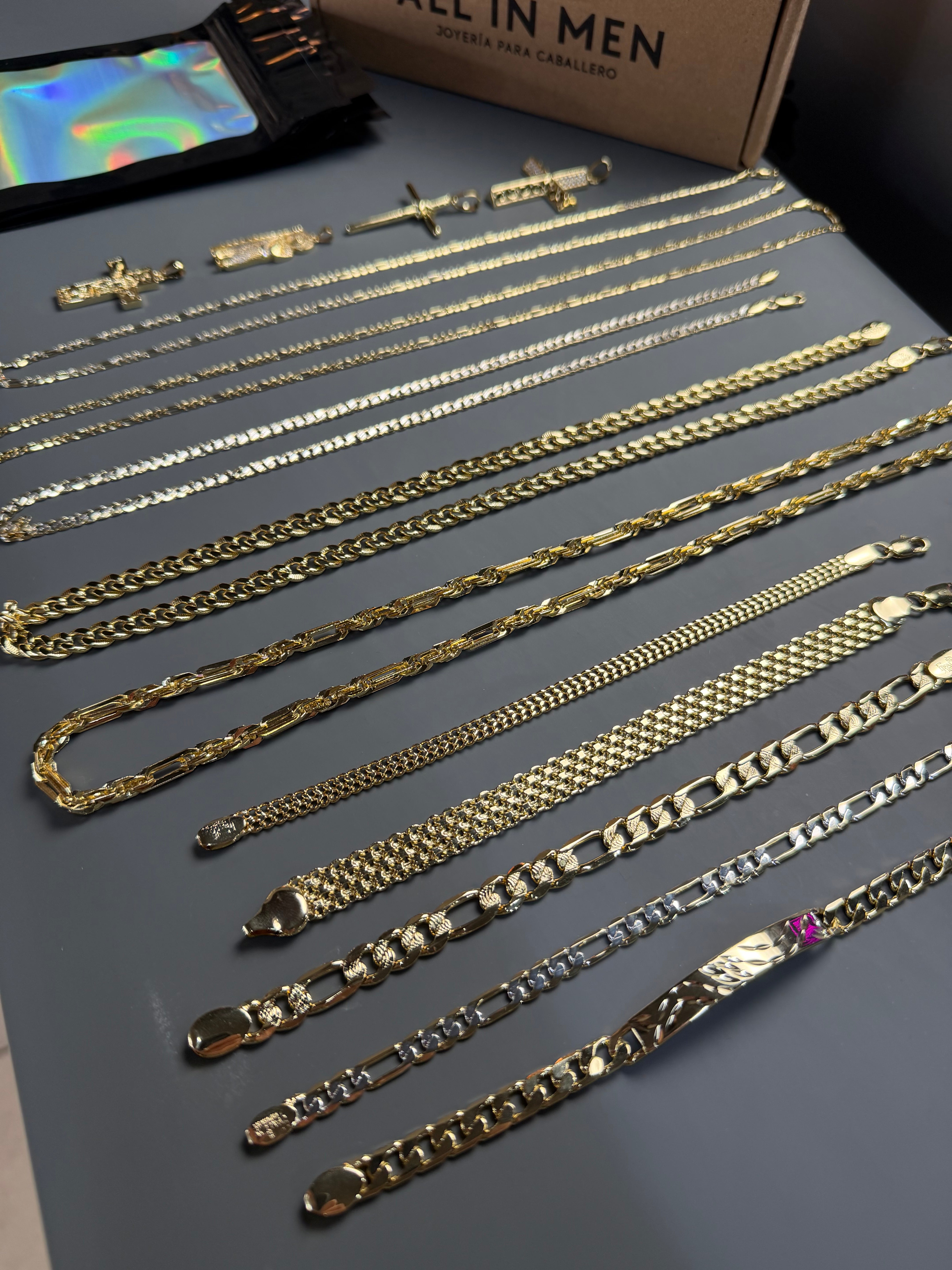 Paquete 5 Cadenas 5 Pulseras 4 Dijes