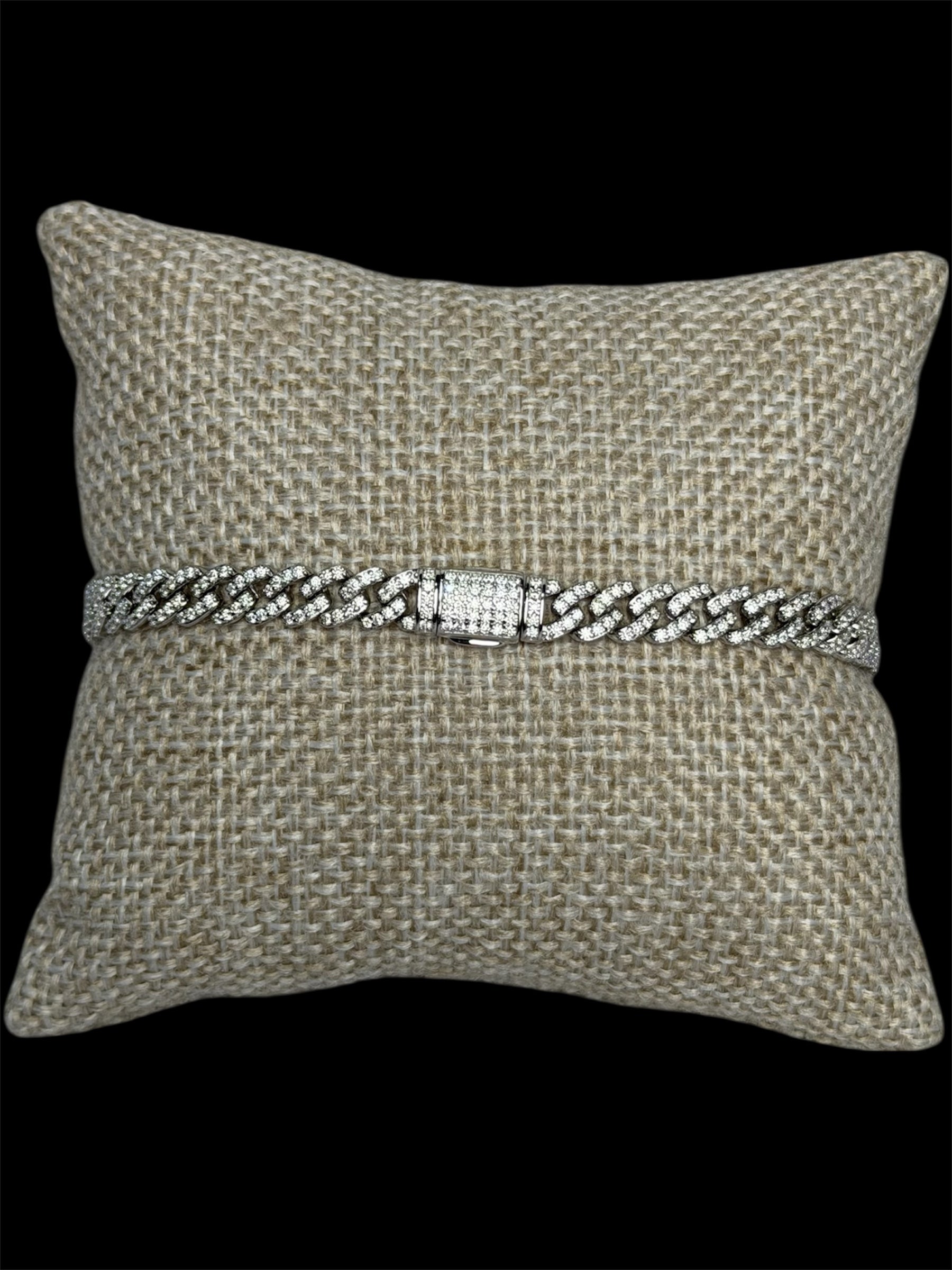 Pulsera Cubana Plata 925 Moisanita 5 mm