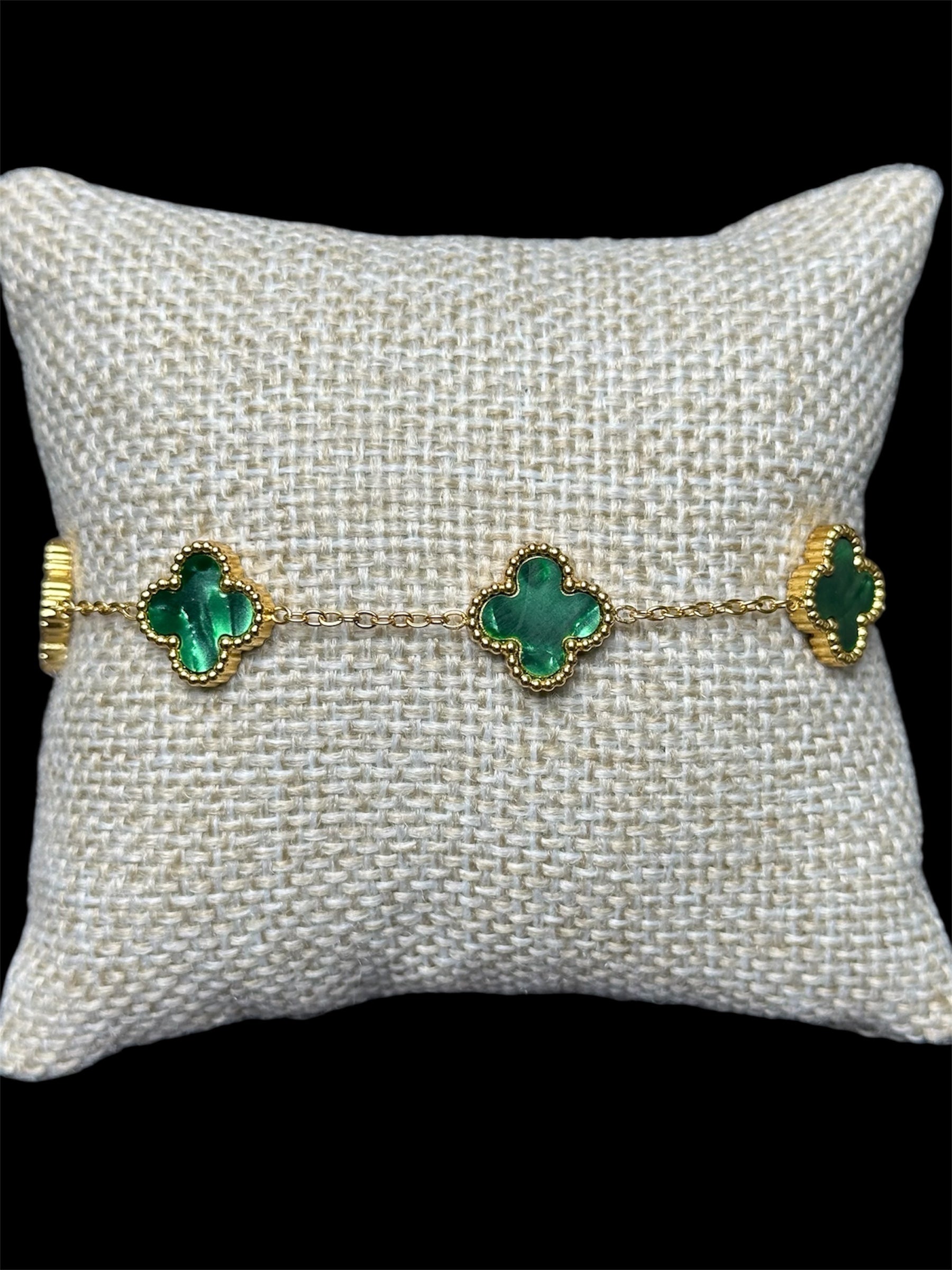 Pulsera VC Verde Dorada Acero Inoxidable
