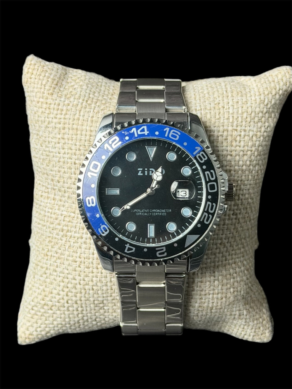 Reloj Tipo Rlx Plata Negro Azul