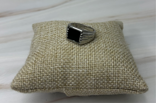 Anillo Plata Piedra Negra