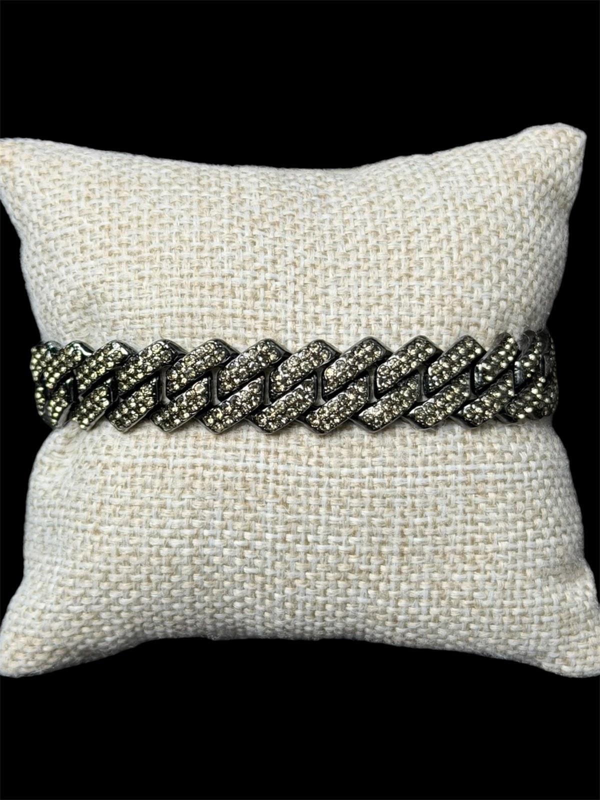 Pulsera Rombo Zirconias Negra