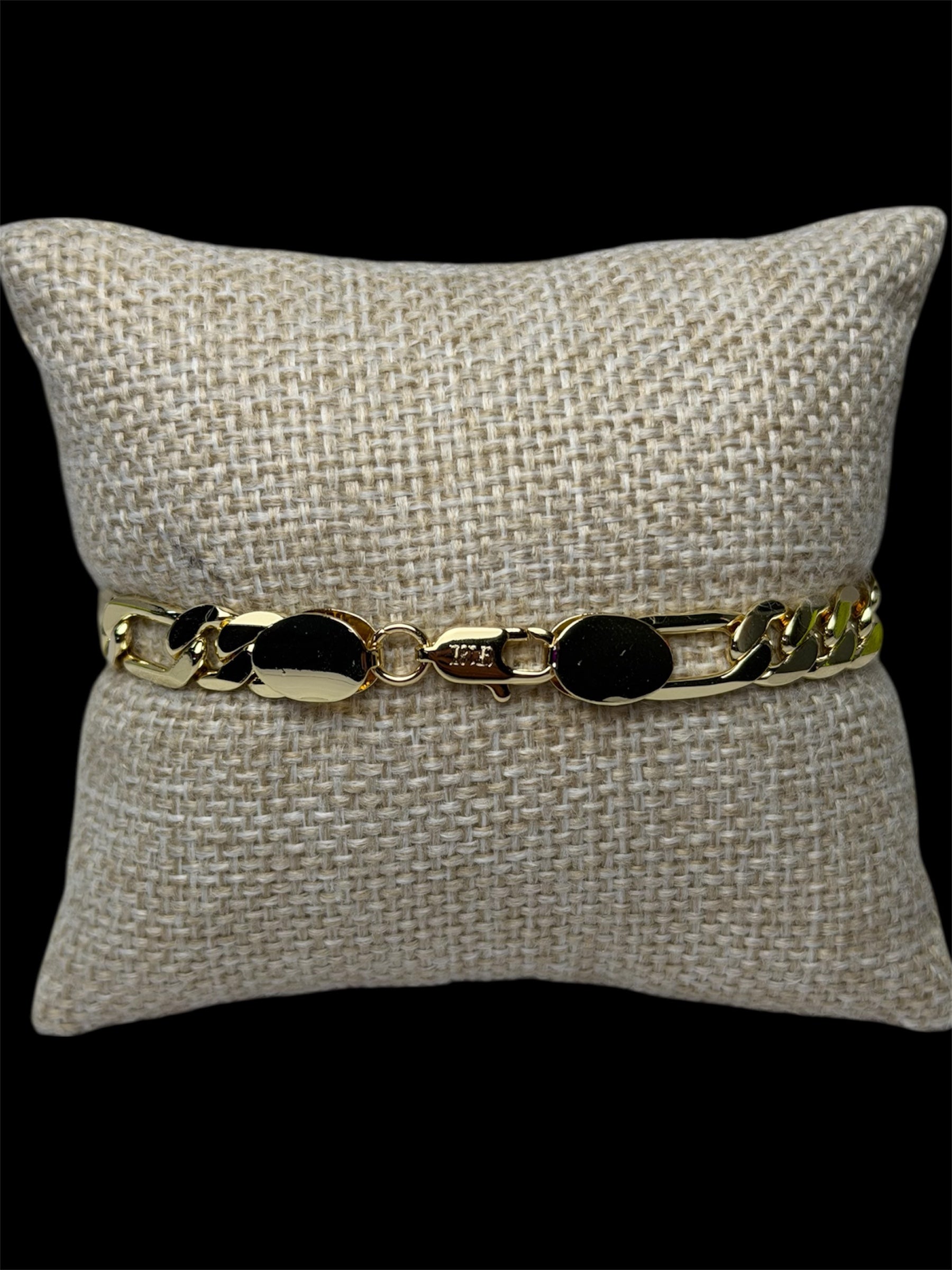 Pulsera Tipo Crtr 8 mm Oro Laminado 18 K