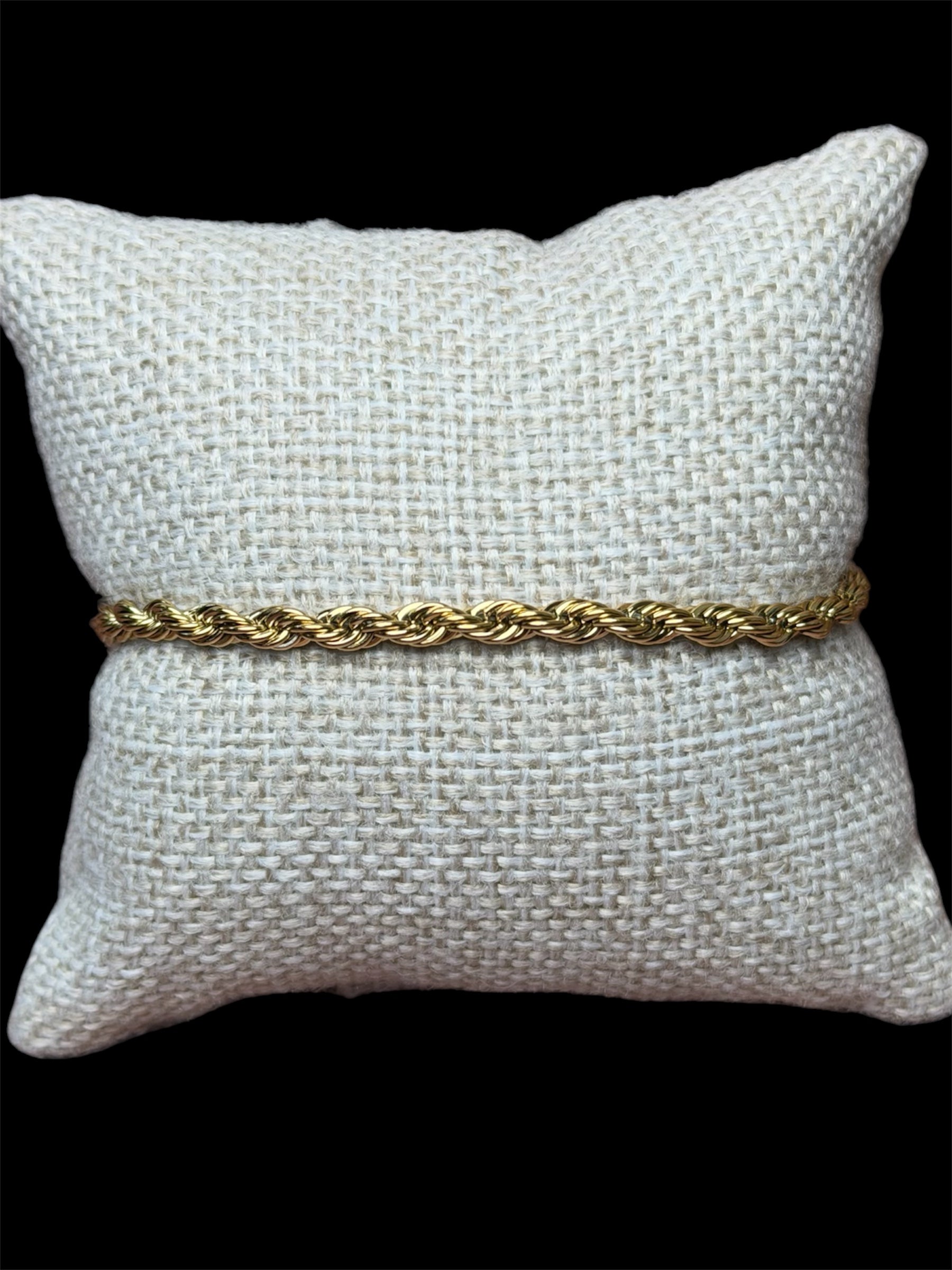 Pulsera Torzal Dorada 4 mm Acero Inoxidable