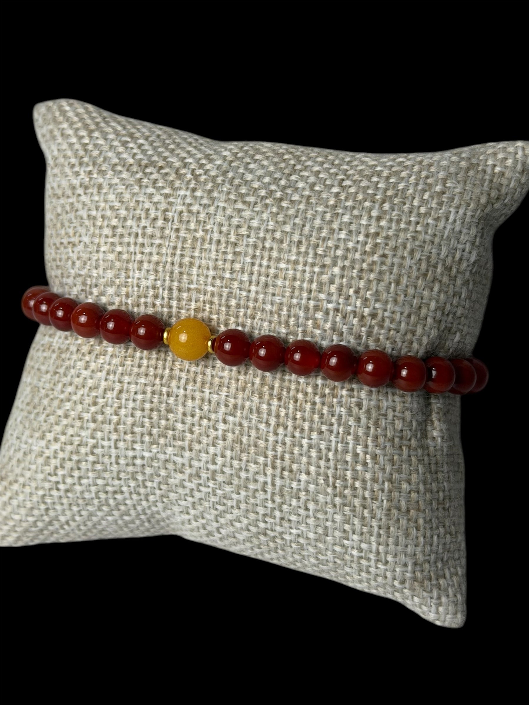 Pulsera Roja Amarilla Piedras Naturales