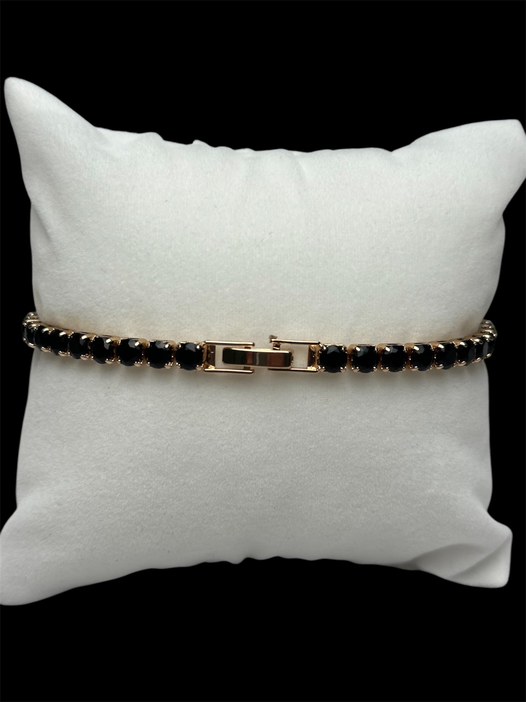 Pulsera Tenis 3 mm Rosa Negra