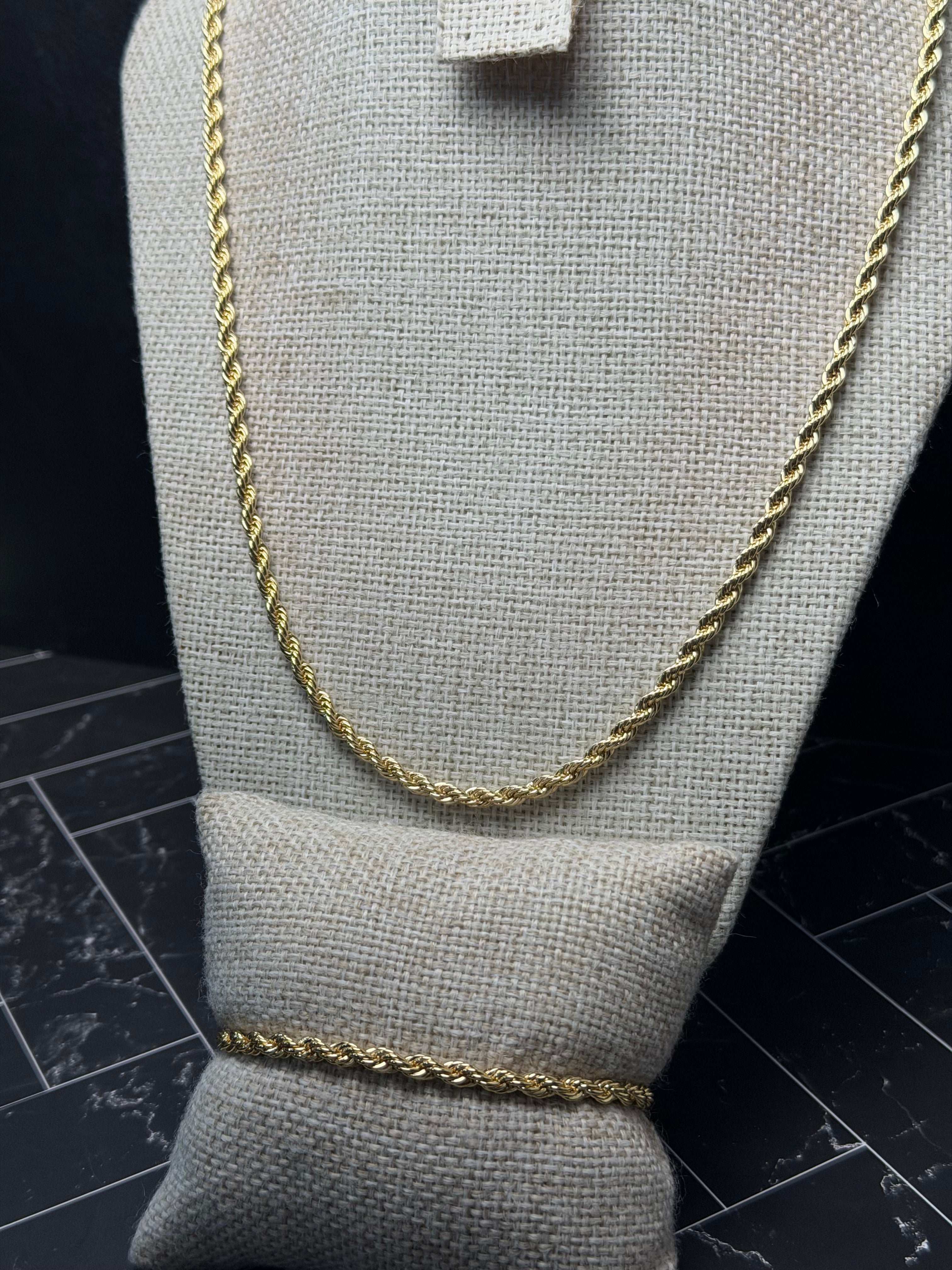 Set Torzal 4 mm Oro Laminado 18 K
