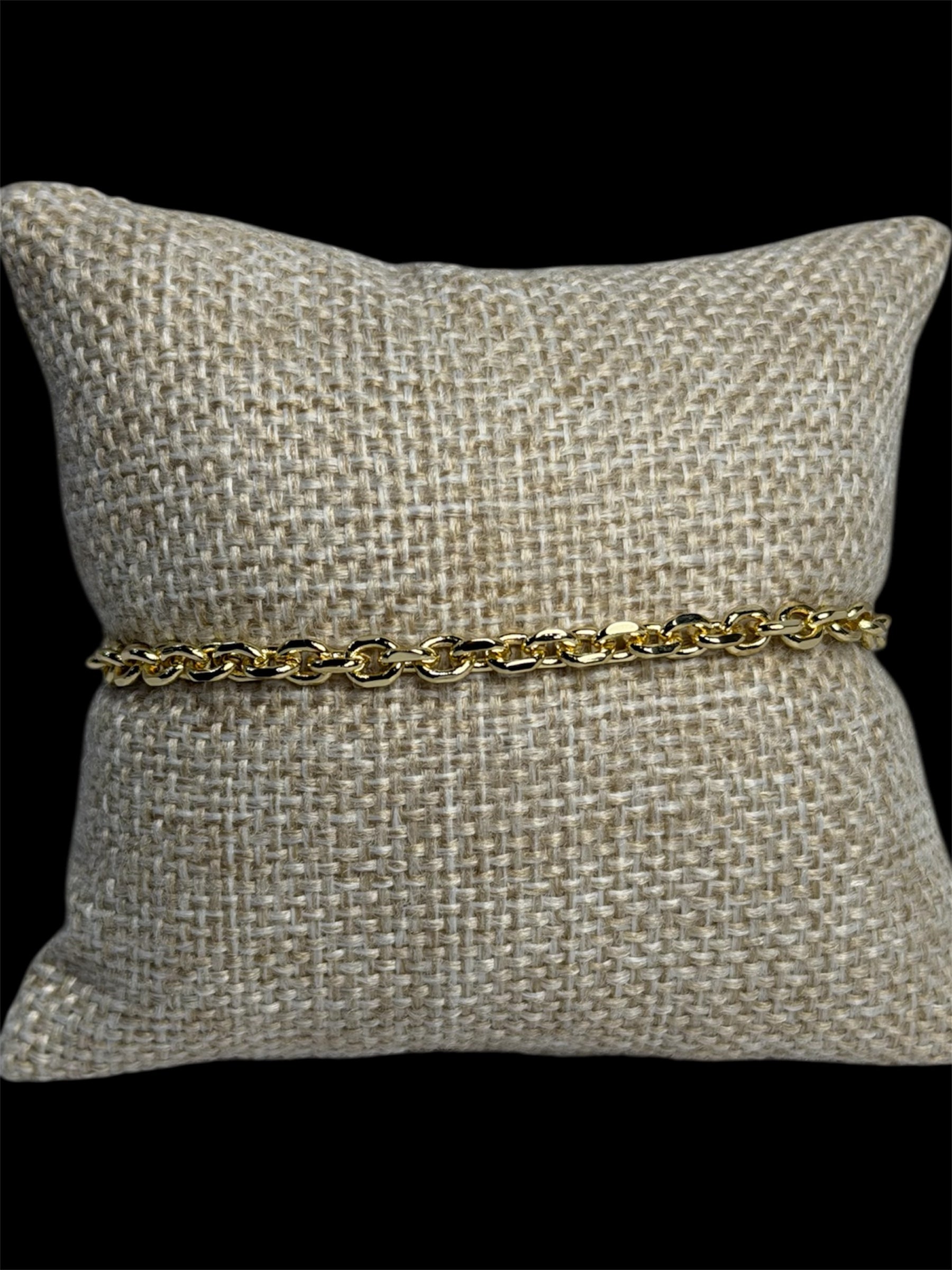Pulsera Eslabones 3 mm Oro Laminado 18 K