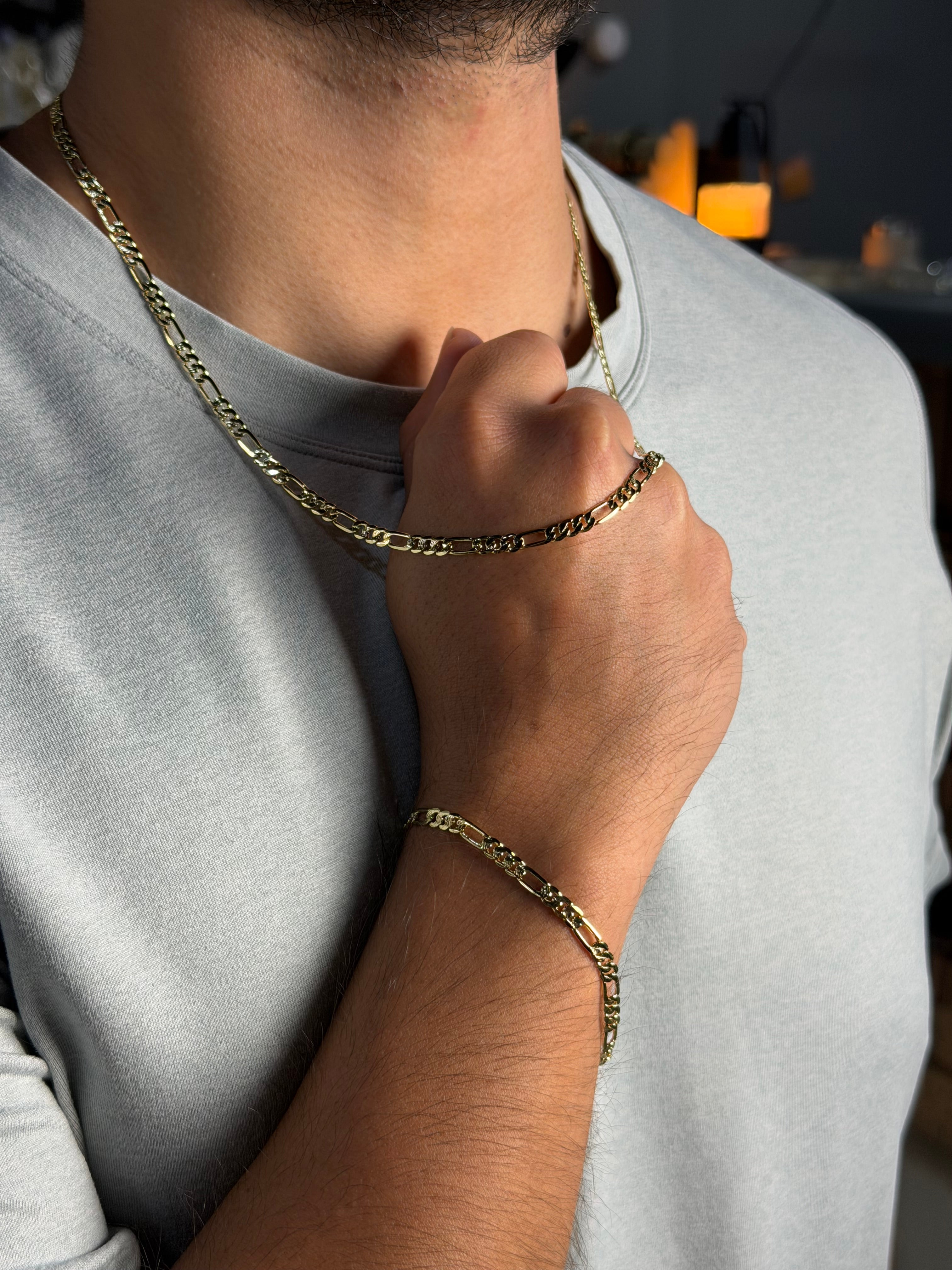 Set Figaro 4 mm Oro Laminado 18 K