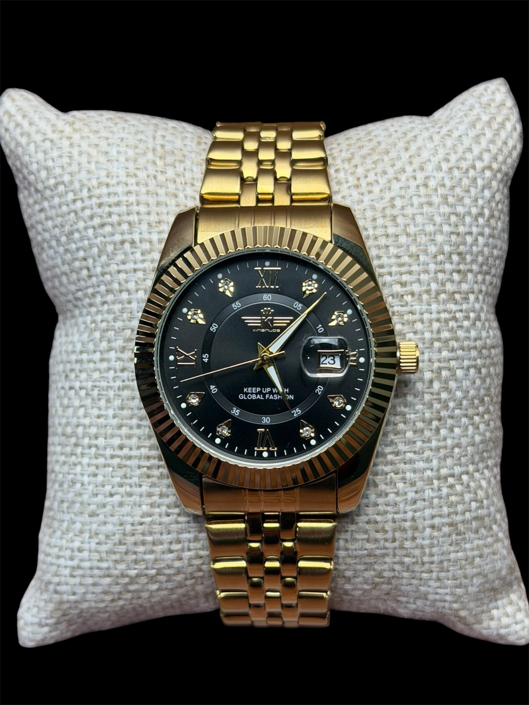 Reloj Tipo Rlx Dorado Negro