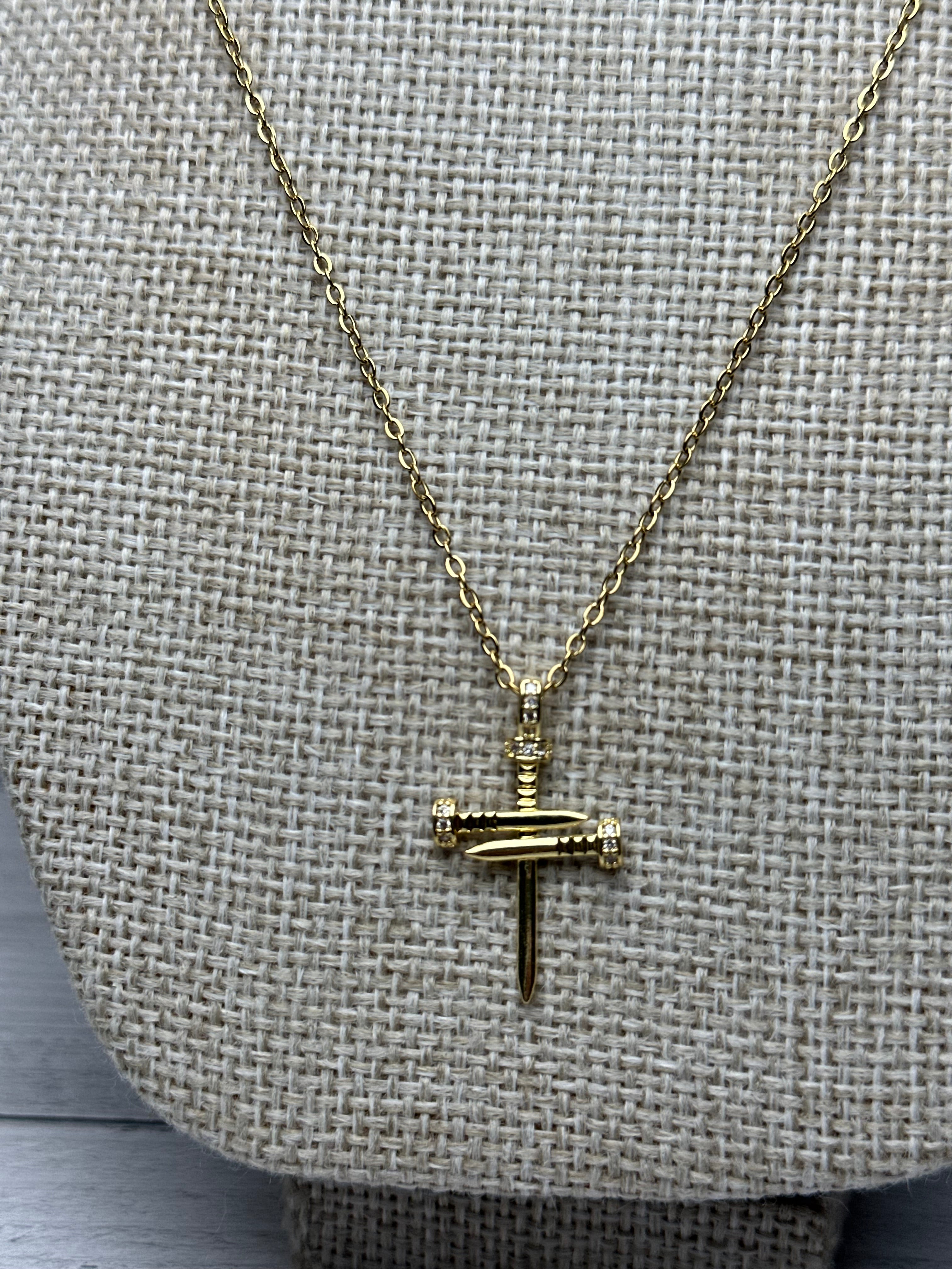 Cadena Dije Cruz Zirconias 3 cm
